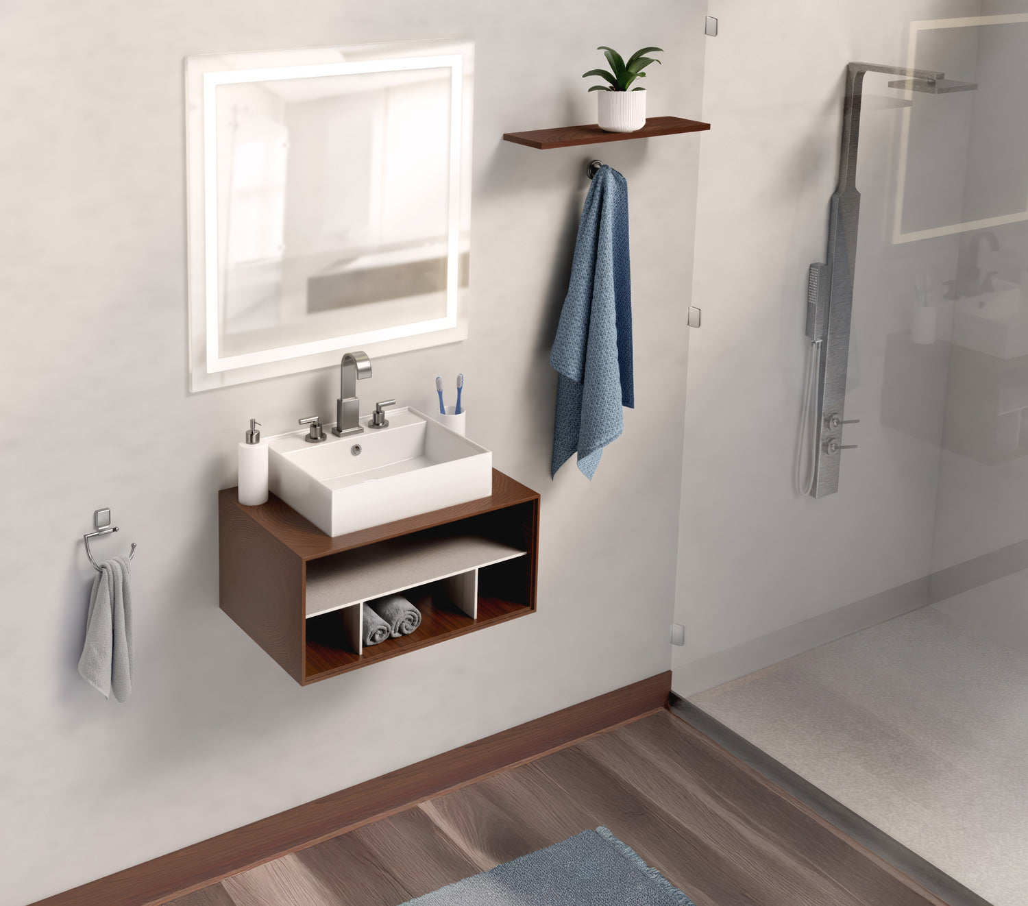 20" Rectangular Wall Mount Basin with Faucet Drilling and Overflow
