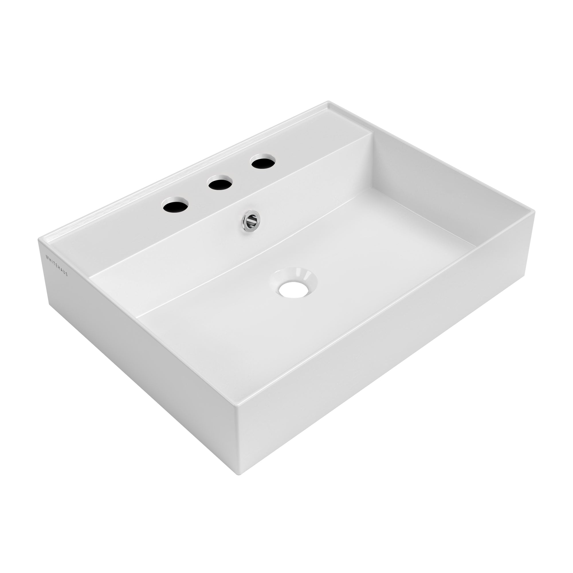24" Rectangular Wall Mount Basin with Faucet Drilling and Overflow