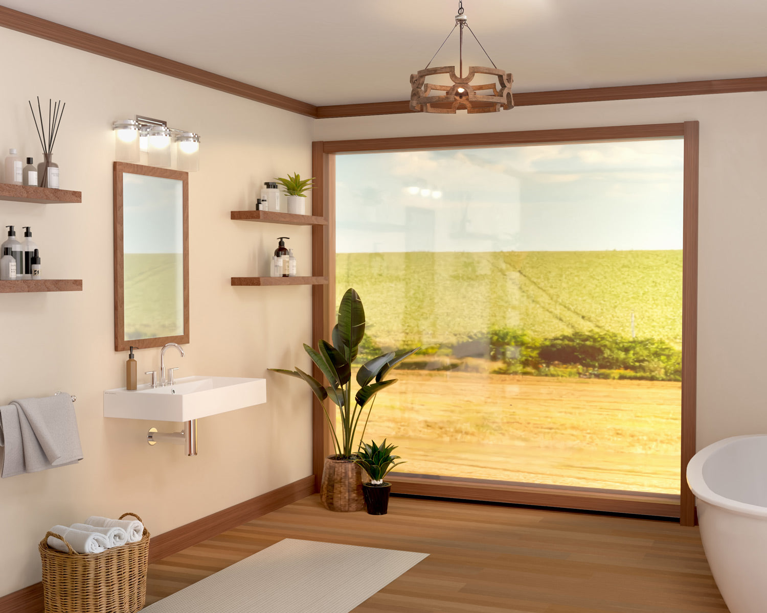32" Rectangular Wall Mount Basin with Faucet Drilling and Overflow
