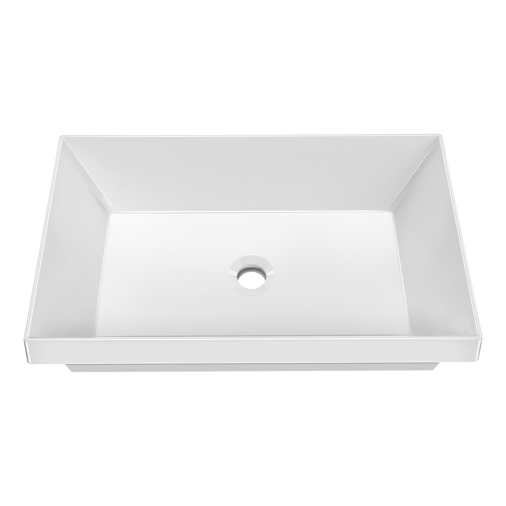 24" Rectangular Semi-Recessed Basin with Center Drain Location