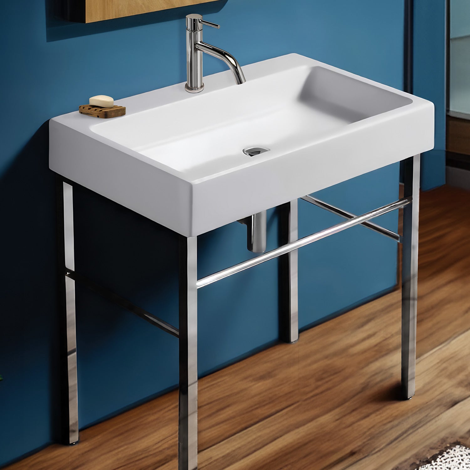 Britannia Large Rectangular Sink Console with Front towel Bar