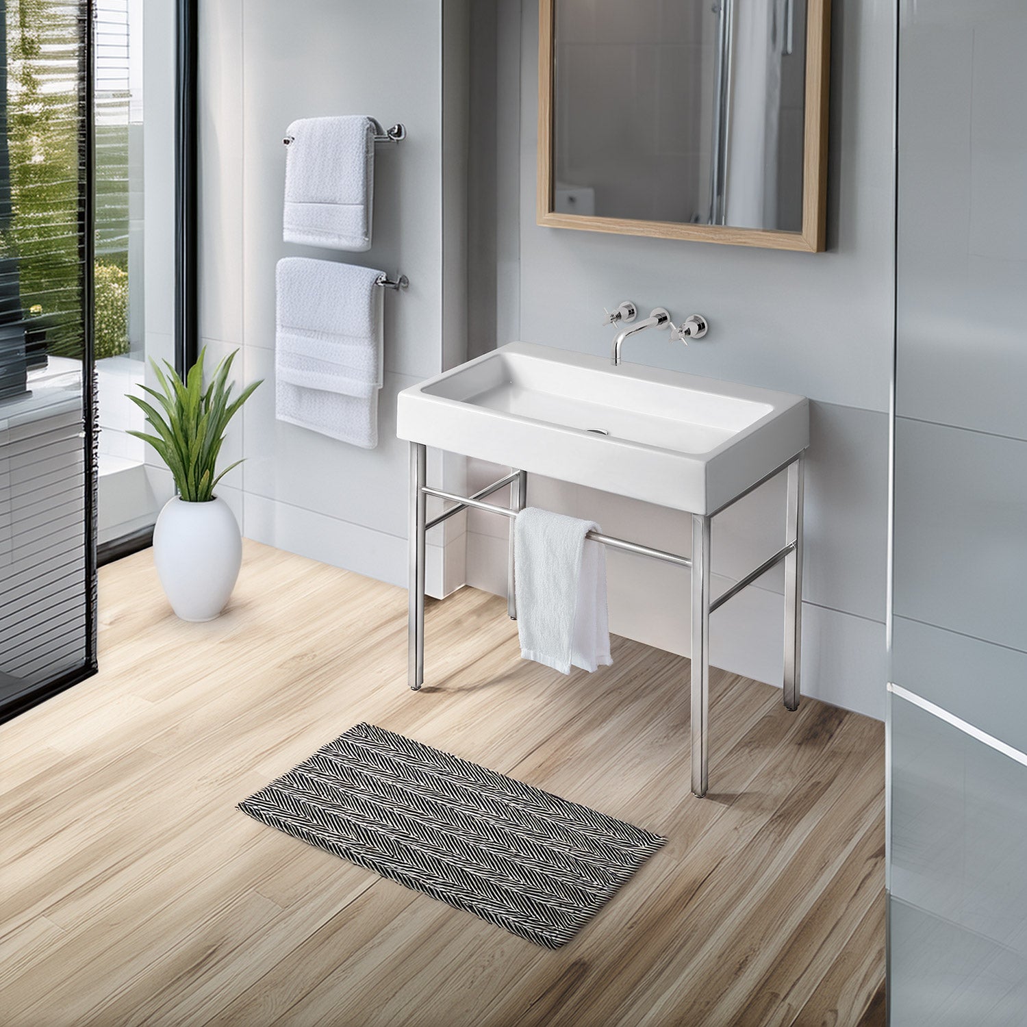 Britannia Large Rectangular Sink Console with Front towel Bar