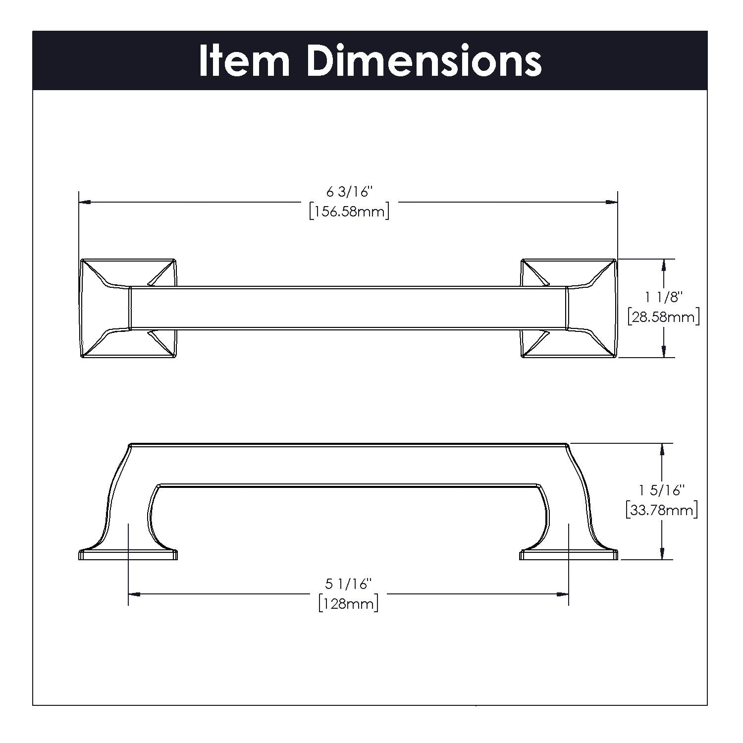 Belwith 5-1/16 Inch (128mm) Center to Center Studio II Pull (B055552)