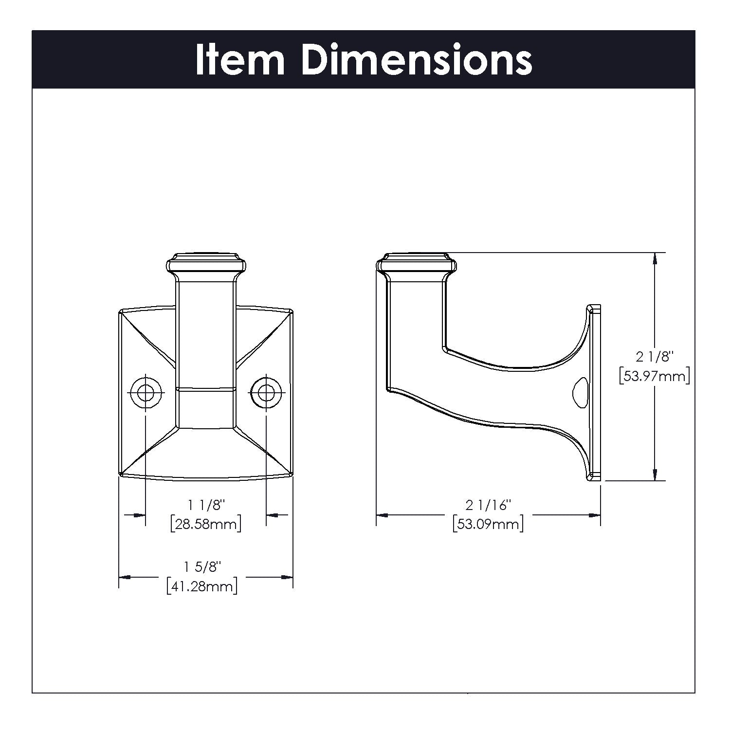 Belwith 1-1/8 Inch Center to Center Studio II Hook (B055554)