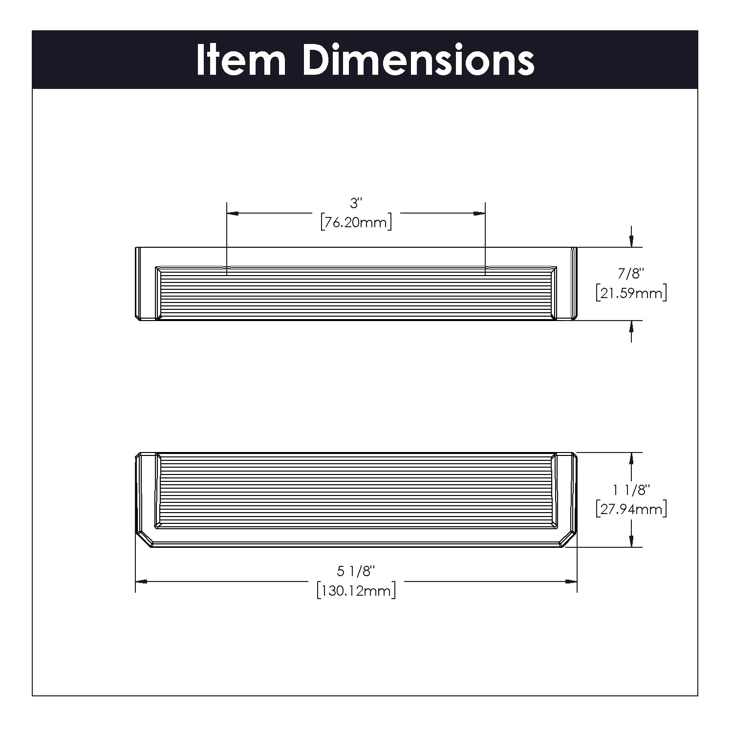 Belwith 3 Inch Center to Center Bijou Linea Pull (B056013)