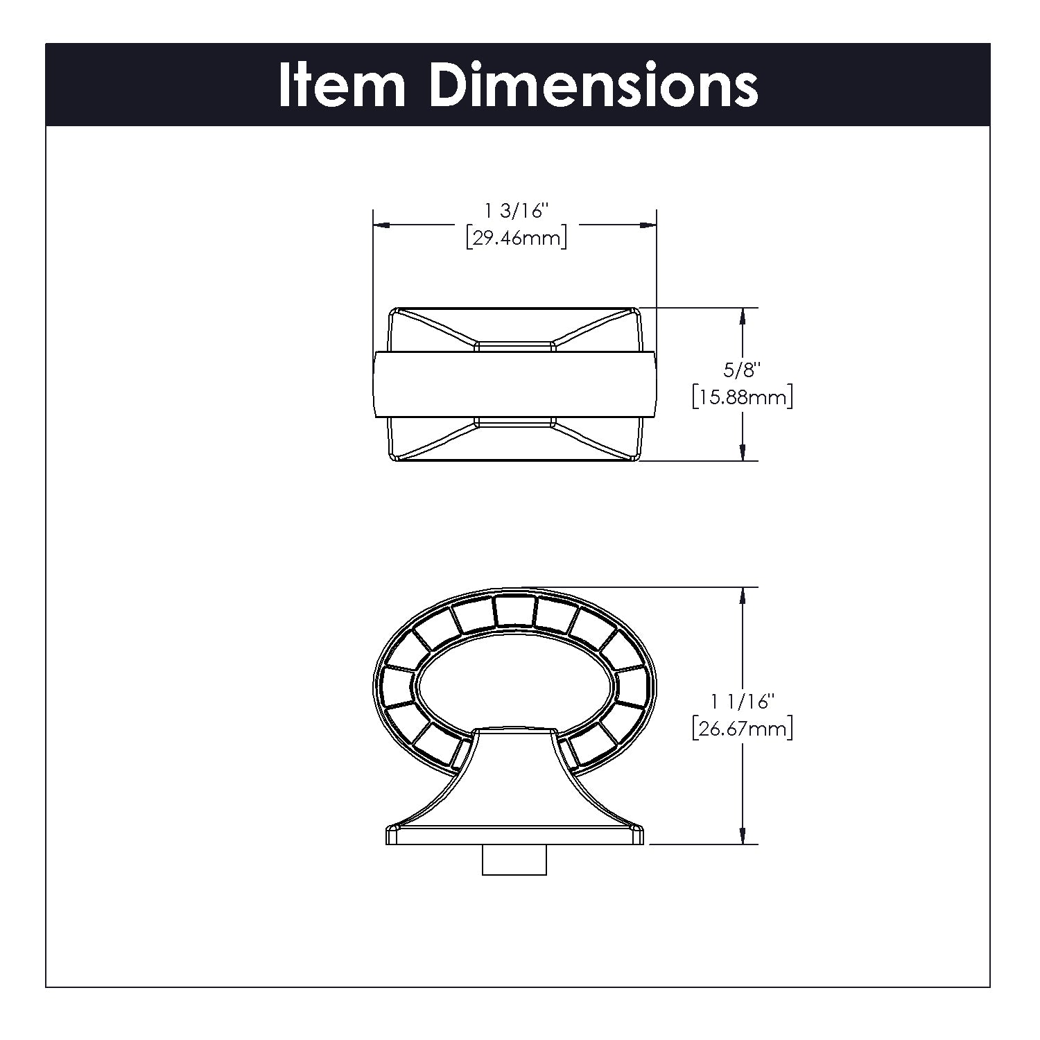 Belwith 1-1/8 Inch x 5/8 Inch Bijou Astoria Mock Key (B056379)