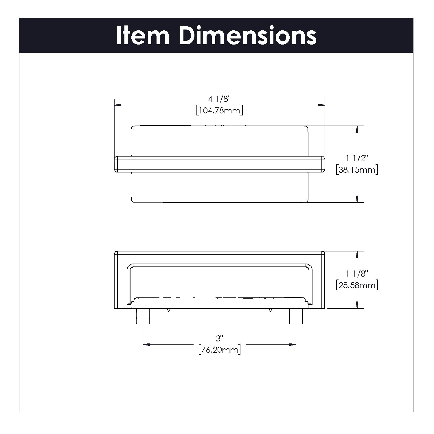 Belwith 3 Inch Center to Center Bijou Ember Pull (B056431)