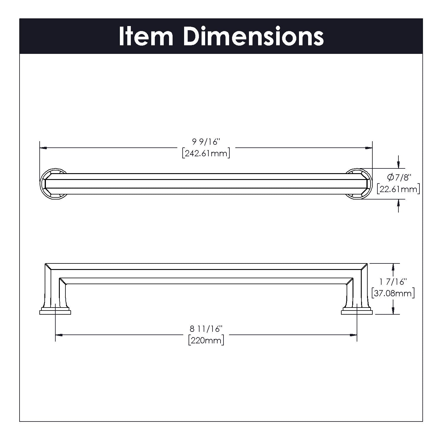 Belwith 8-11/16 Inch (220mm) Center to Center Facette Pull (B072442)