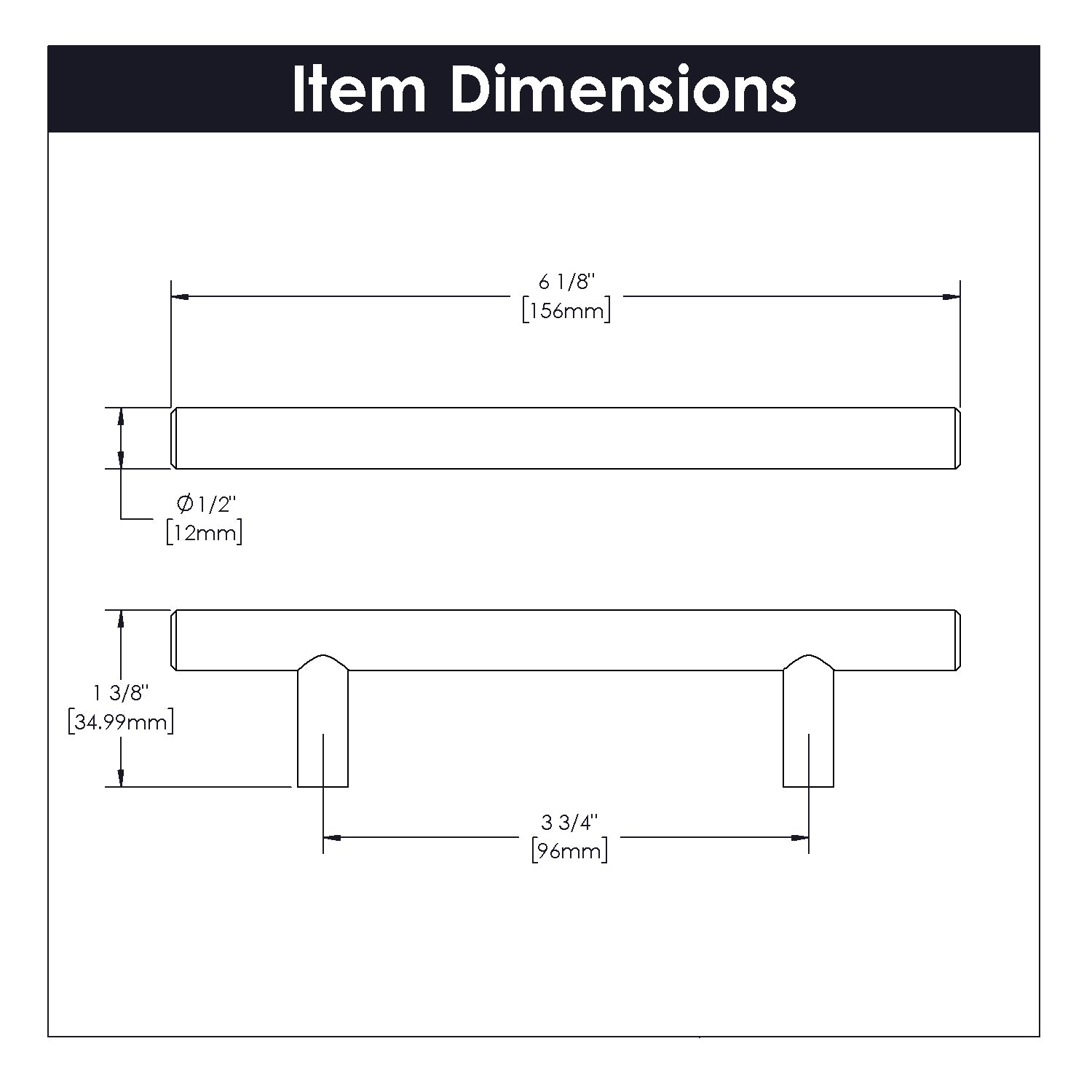 Belwith 3-3/4 Inch (96mm) Center to Center Contemporary Bar Pulls Pull (B074874)