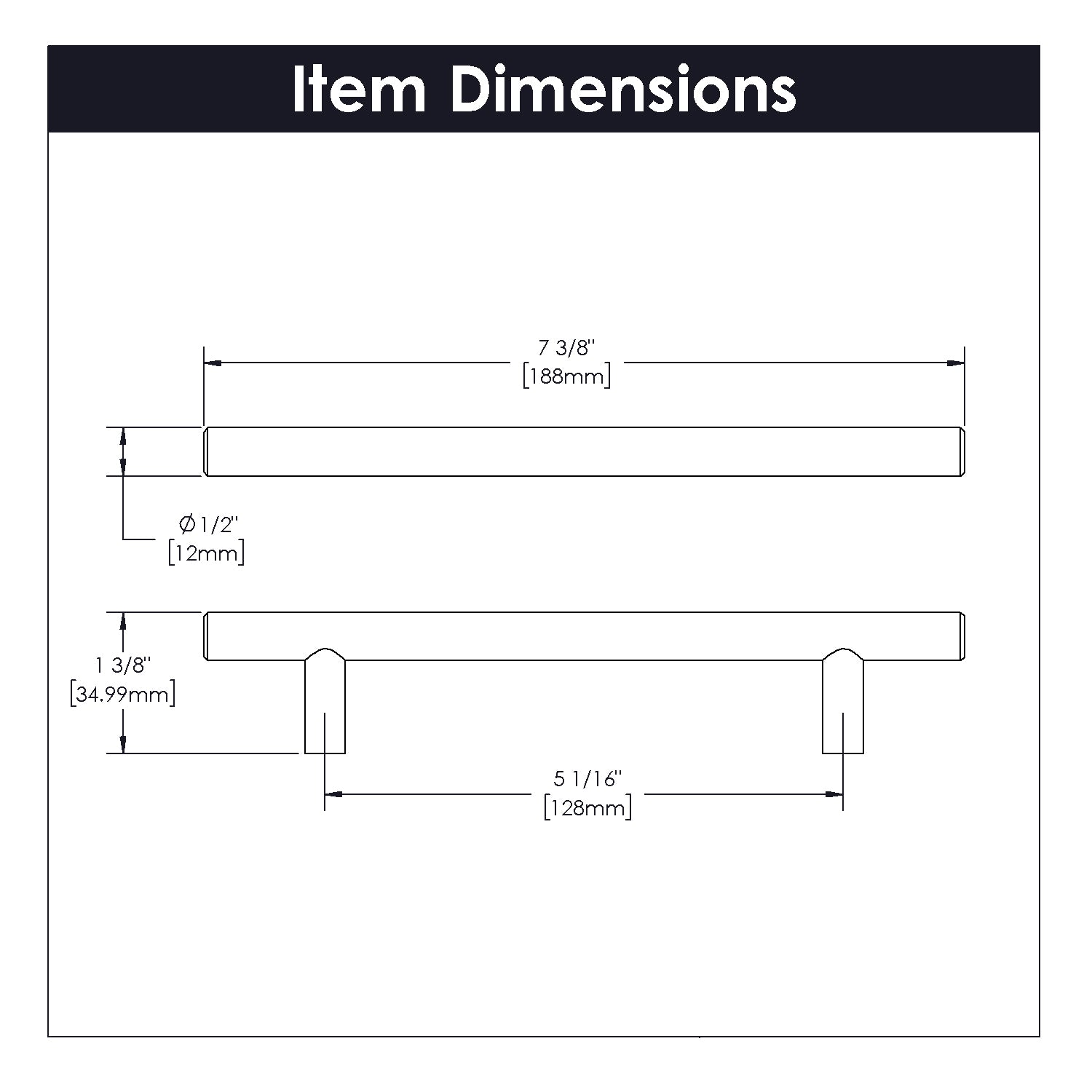 Belwith 5-1/16 Inch (128mm) Center to Center Contemporary Bar Pulls Pull (B074875)