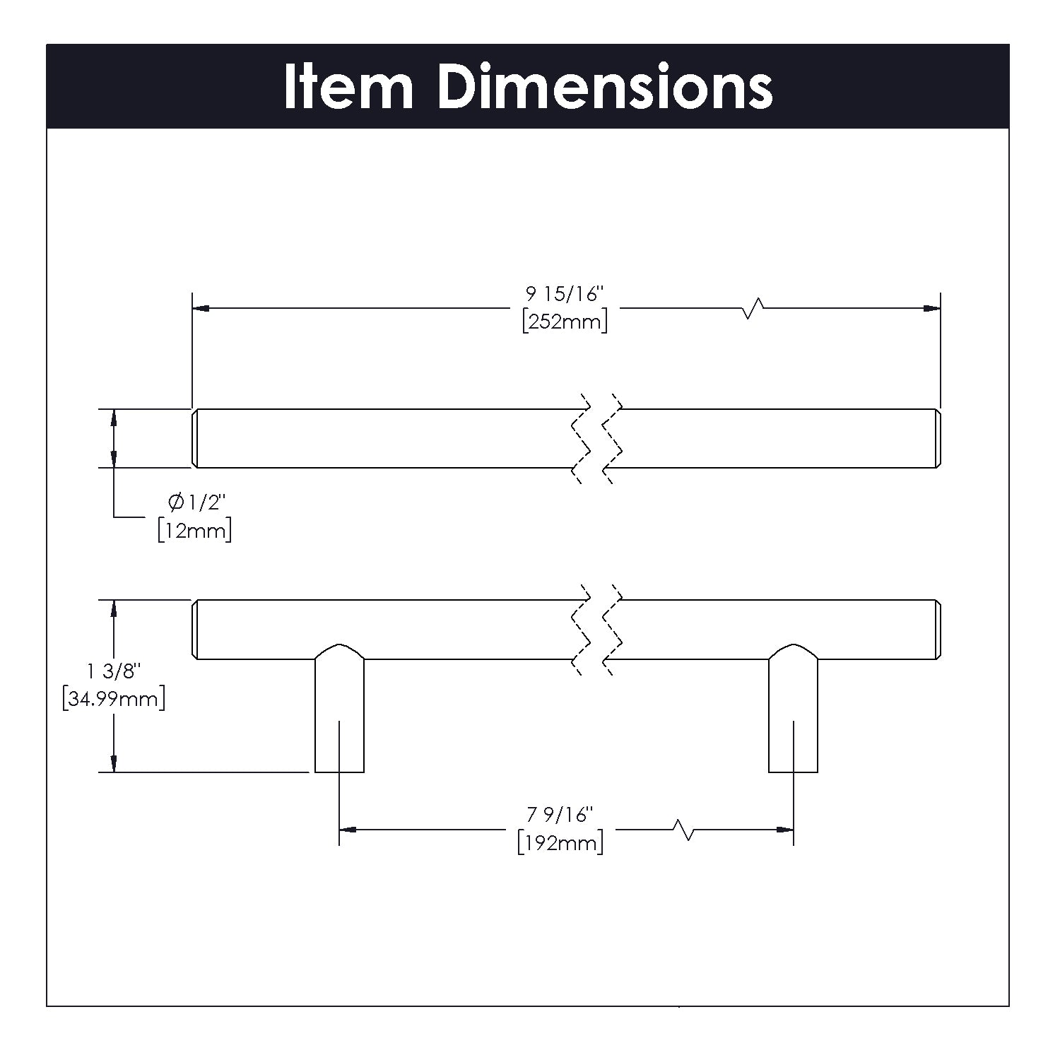 Belwith 7-9/16 Inch (192mm) Center to Center Contemporary Bar Pulls Pull (B074877)