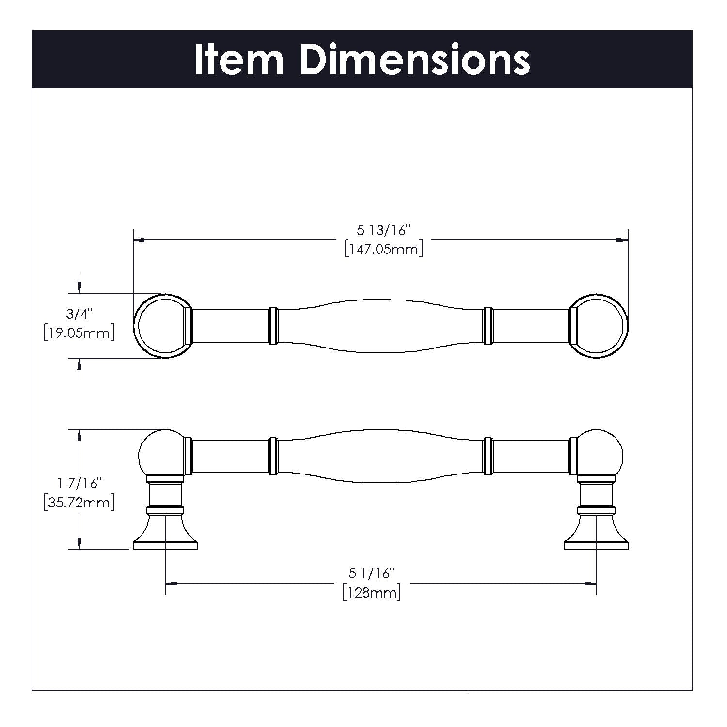 Belwith 5-1/16 Inch (128mm) Center to Center Fuller Pull (B075060)