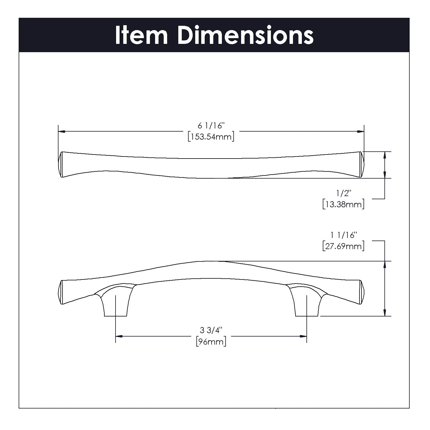 Belwith 3-3/4 Inch (96mm) Center to Center Olivet Pull (B075319)