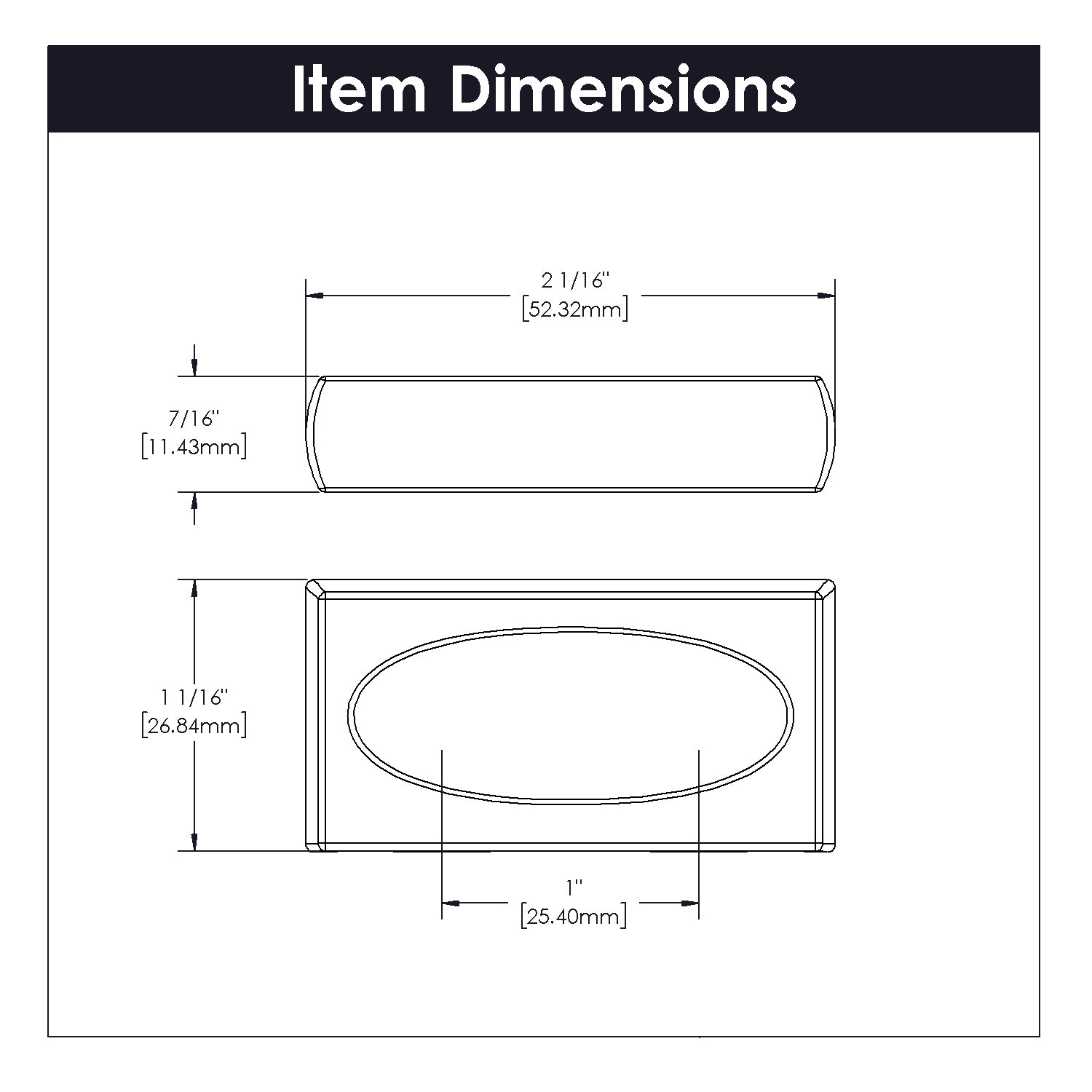 Belwith 1 Inch Center to Center Ingot Pull (B075529)