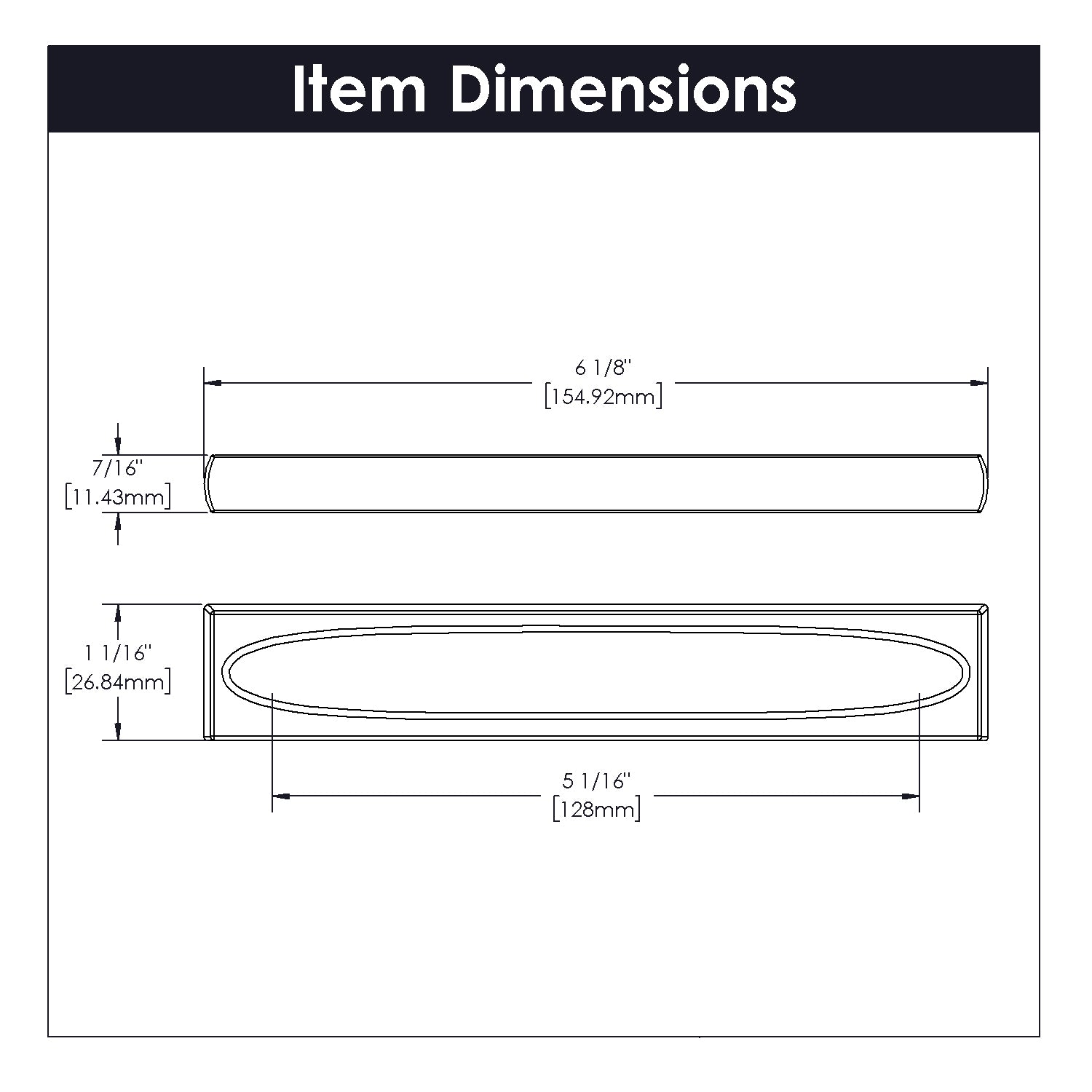Belwith 5-1/16 Inch (128mm) Center to Center Ingot Pull (B075530)