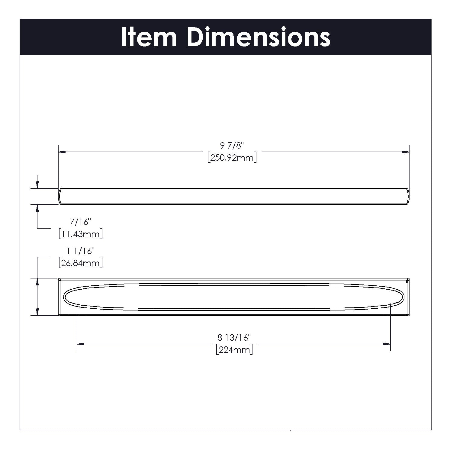 Belwith 8-13/16 Inch (224mm) Center to Center Ingot Pull (B076008)