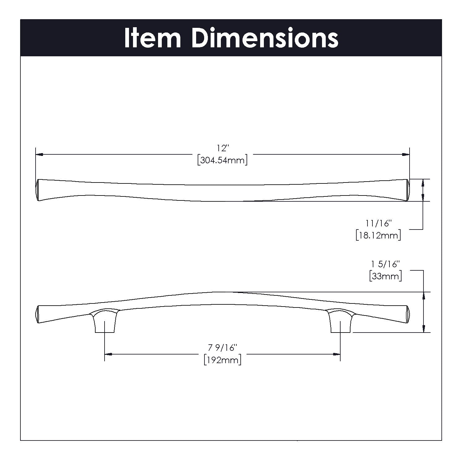 Belwith 7-9/16 Inch (192mm) Center to Center Olivet Pull (B076040)