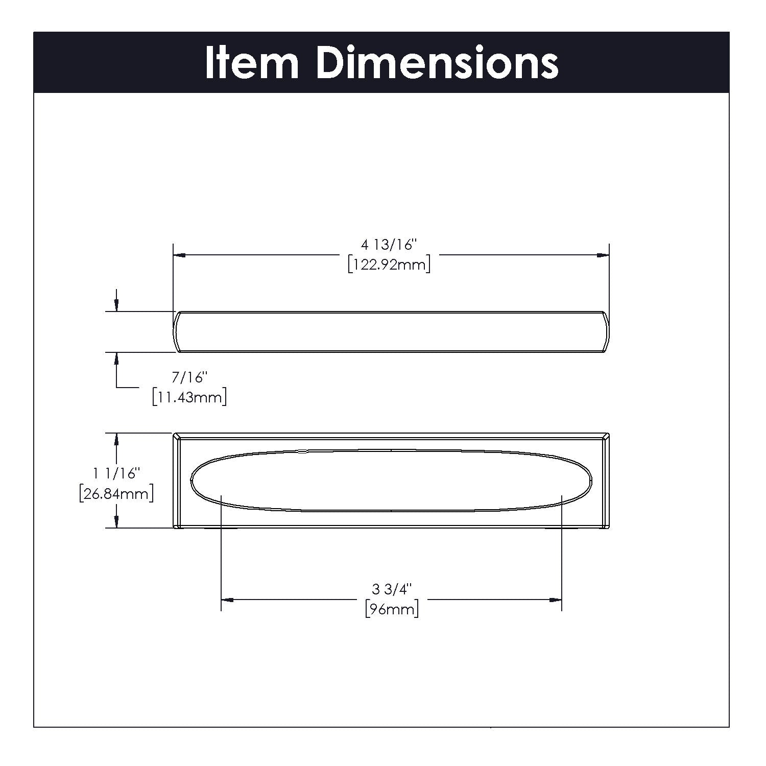 Belwith 3-3/4 Inch (96mm) Center to Center Ingot Pull (B076042)