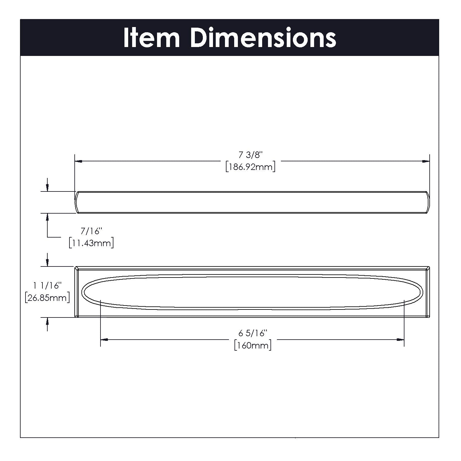 Belwith 6-5/16 Inch (160mm) Center to Center Ingot Pull (B076043)
