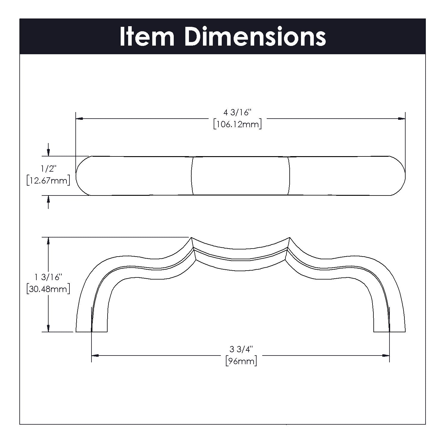 Belwith 3-3/4 Inch (96mm) Center to Center Trellis Pull (B076140)