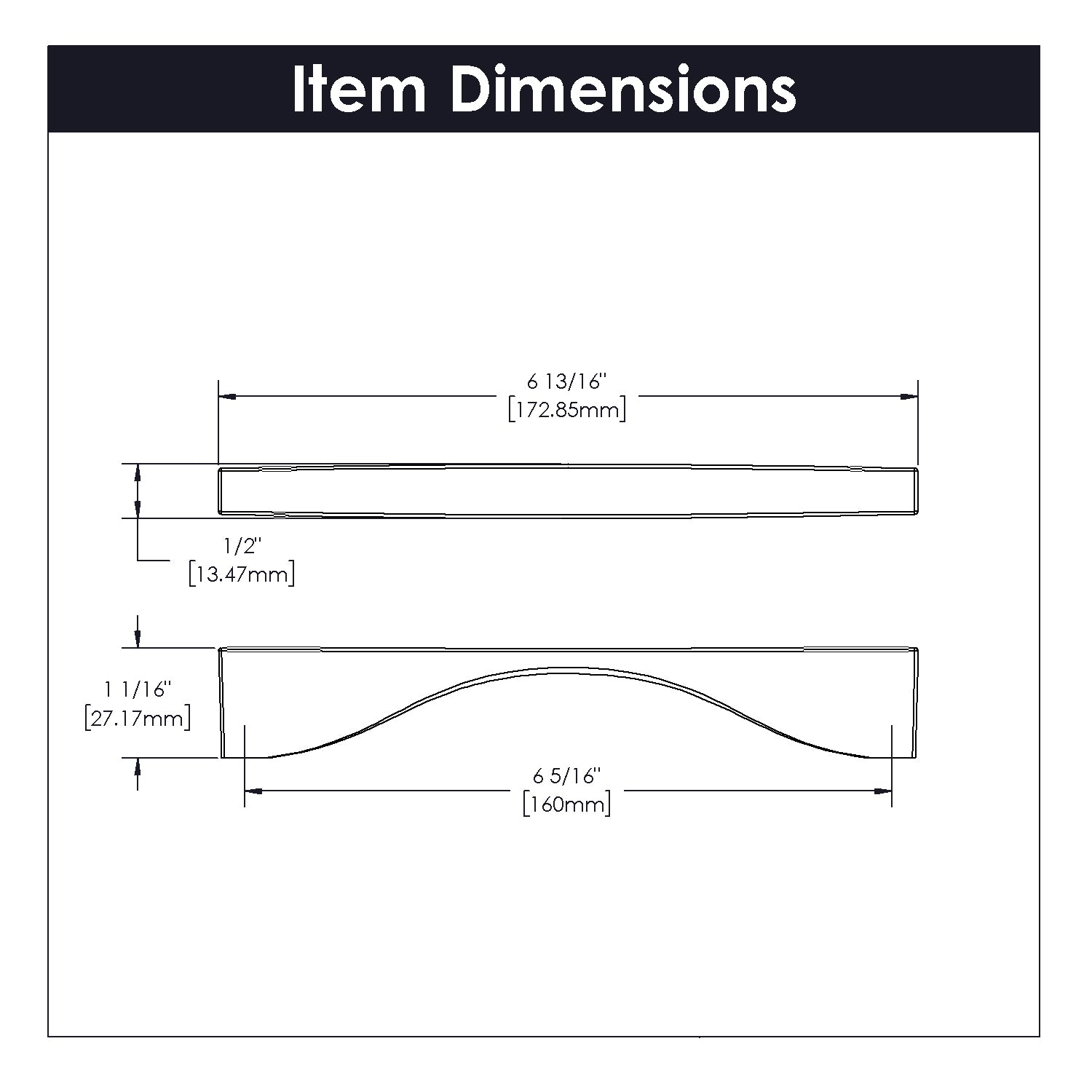 Belwith 6-5/16 Inch (160mm) Center to Center Channel Pull (B076151)