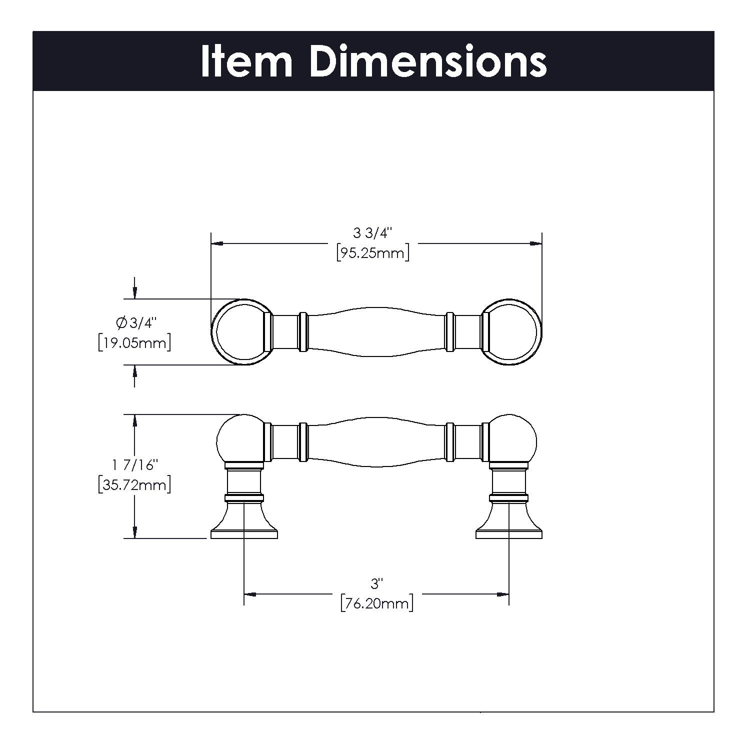 Belwith 3 Inch Center to Center Fuller Pull (B076289)