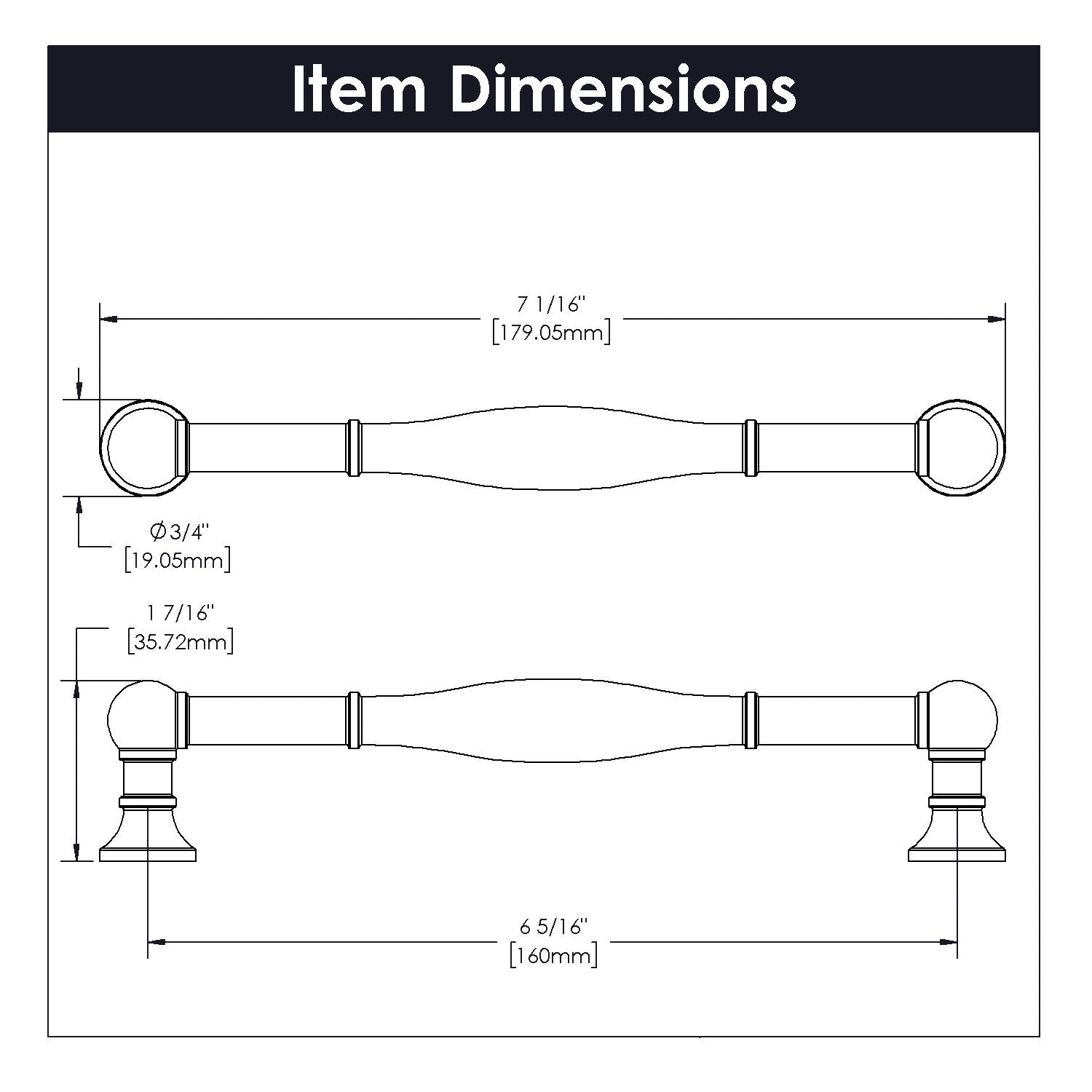 Belwith 6-5/16 Inch (160mm) Center to Center Fuller Pull (B076291)