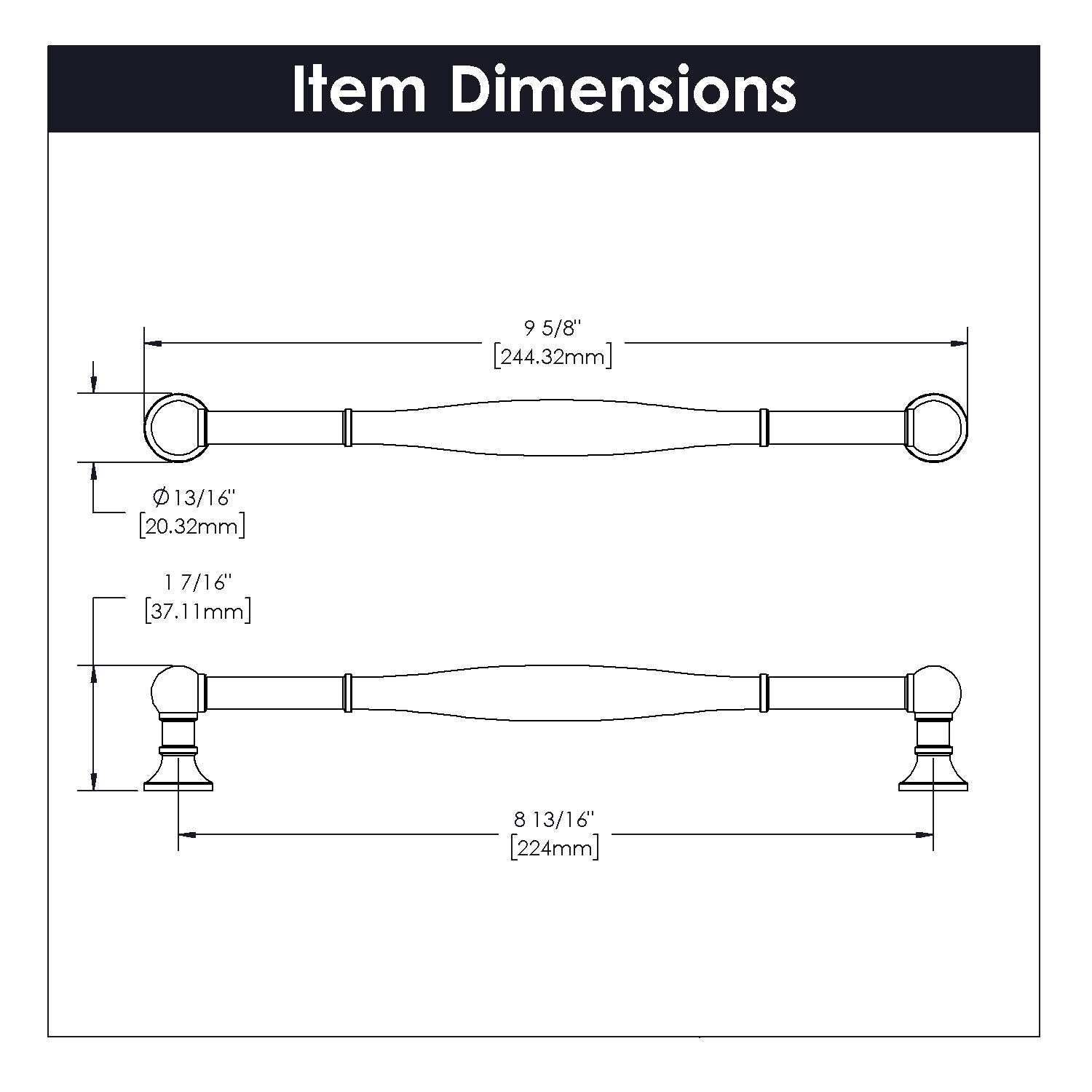 Belwith 8-13/16 Inch (224mm) Center to Center Fuller Pull (B076293)