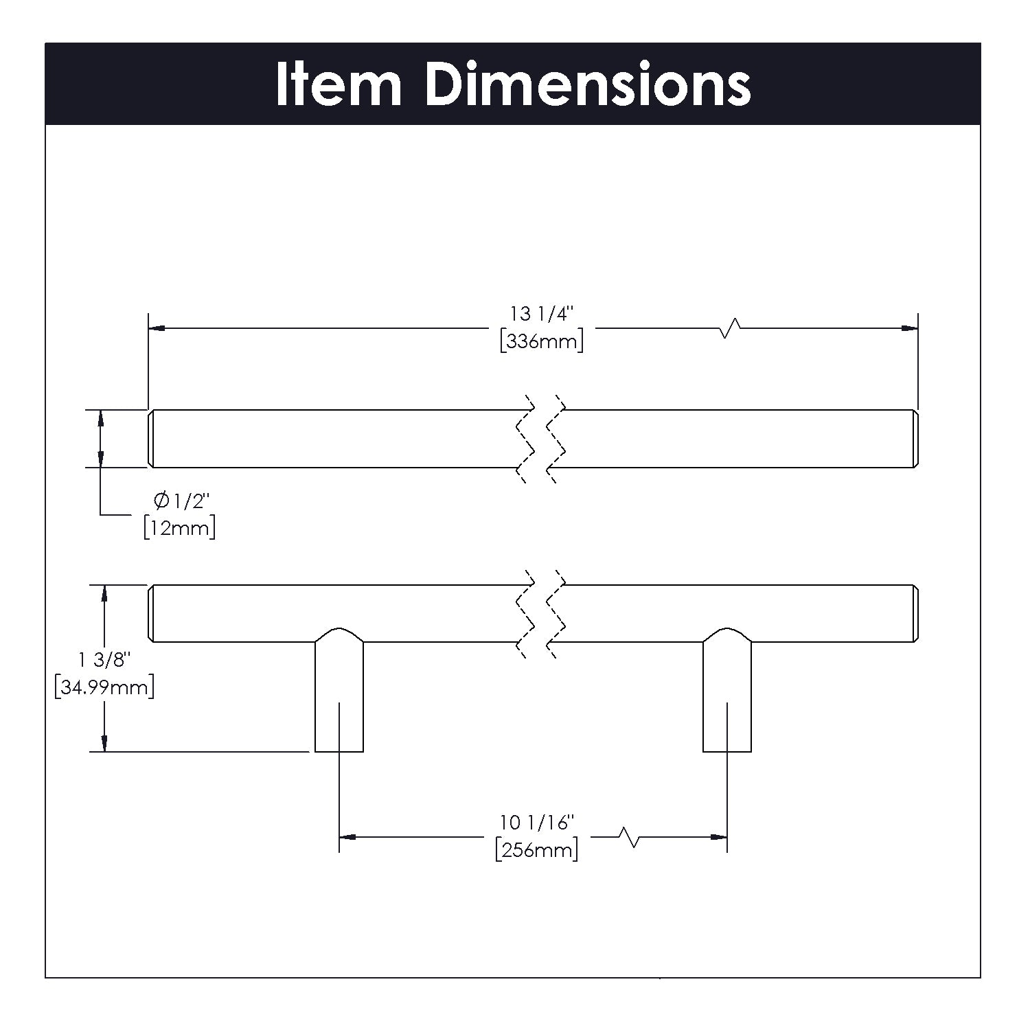 Belwith 10-1/16 Inch (256mm) Center to Center Contemporary Bar Pulls Pull (B076756)