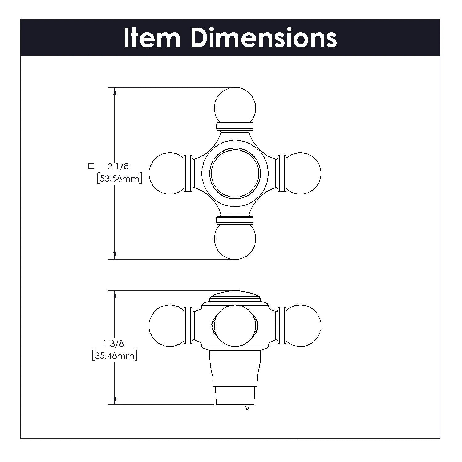 Belwith 2-1/8 Inch x 2-1/8 Inch Fuller Knob (B076809)