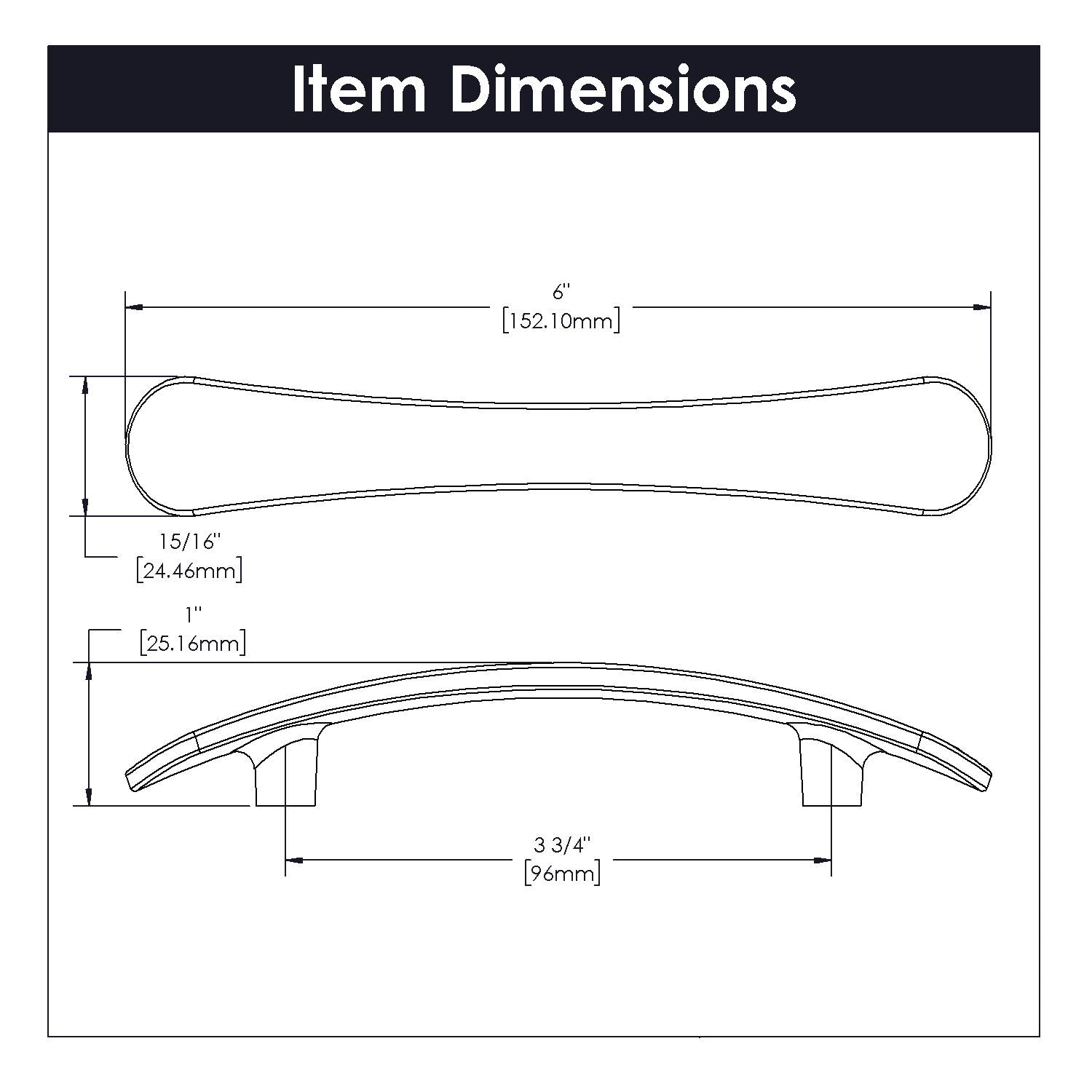 Belwith 3-3/4 Inch (96mm) Center to Center Vale Pull (B076860)