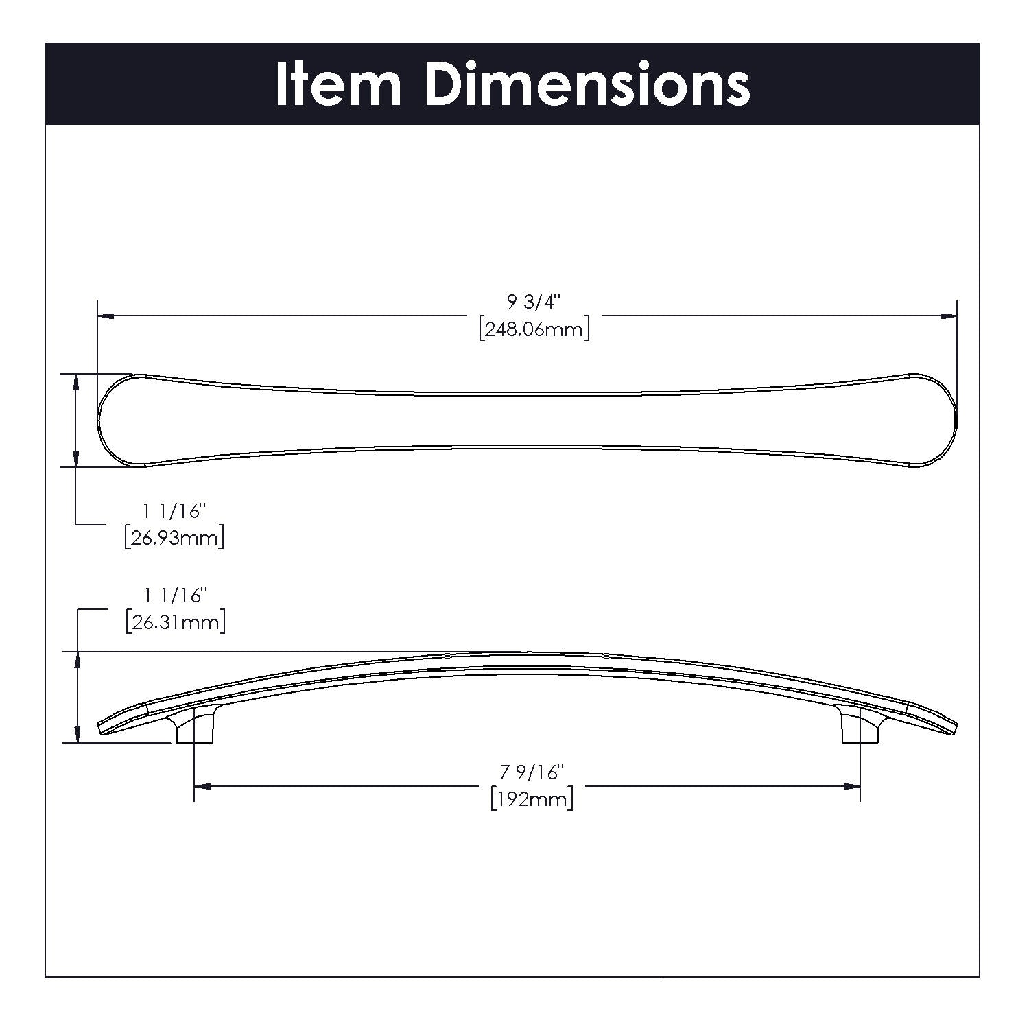 Belwith 7-9/16 Inch (192mm) Center to Center Vale Pull (B076862)