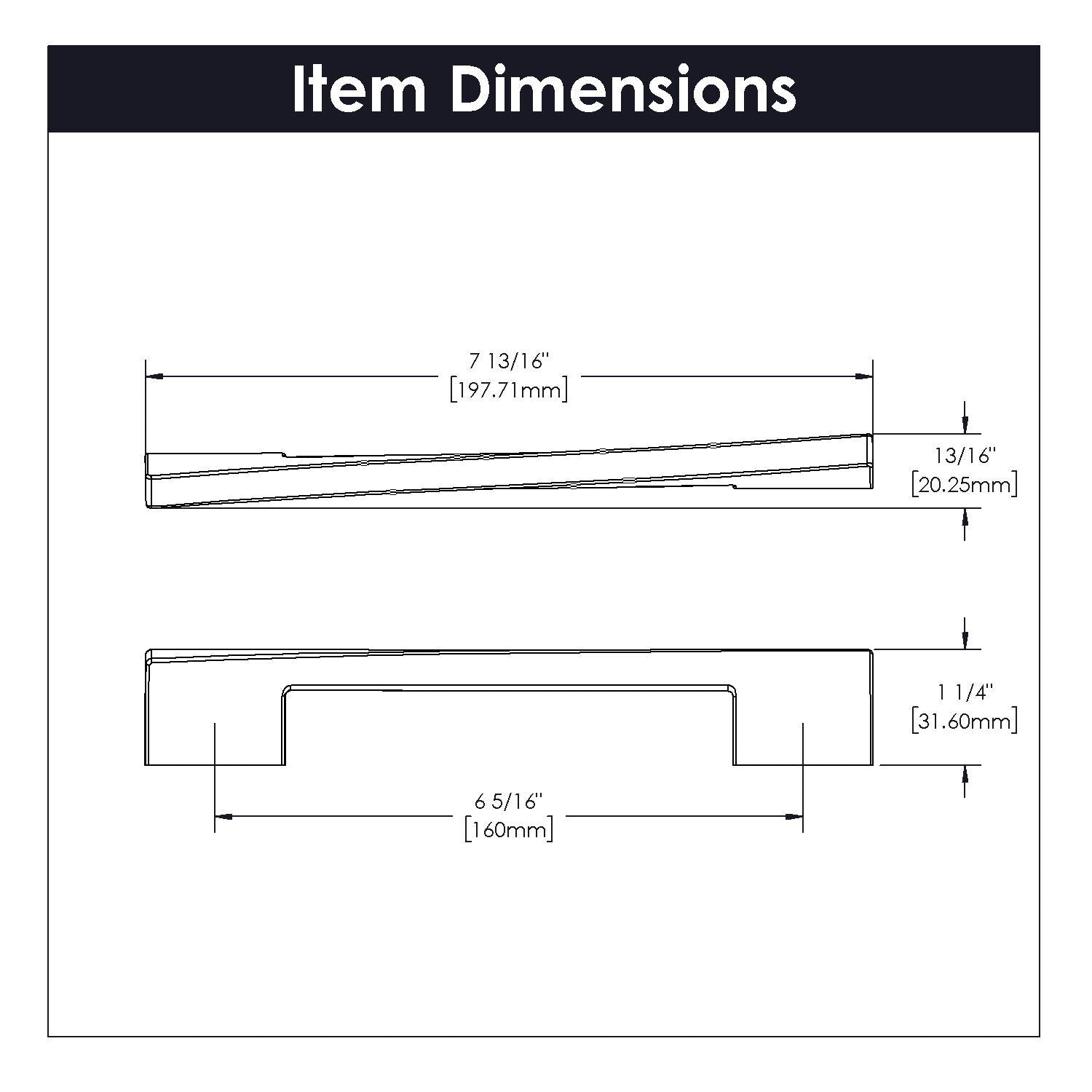 Belwith 6-5/16 Inch (160mm) Center to Center Flex Pull (B077023)