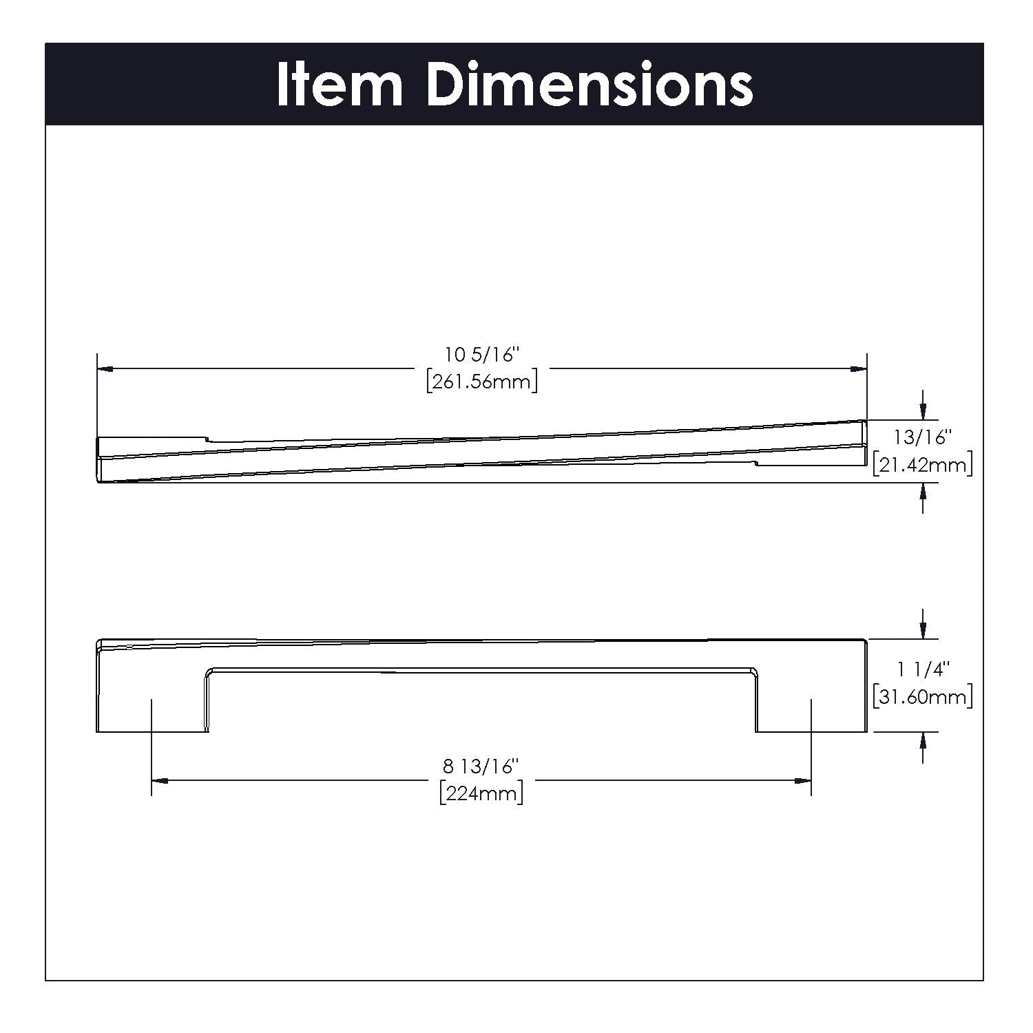 Belwith 8-13/16 Inch (224mm) Center to Center Flex Pull (B077024)