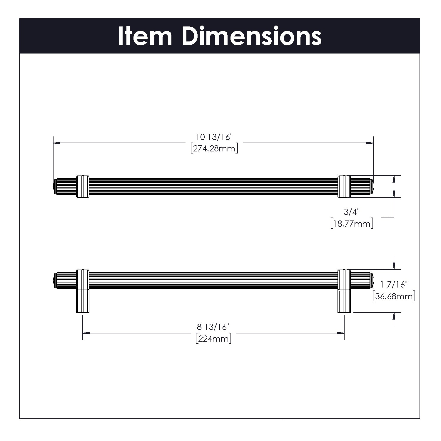 Belwith 8-13/16 Inch (224mm) Center to Center Sinclaire Pull (B077053)