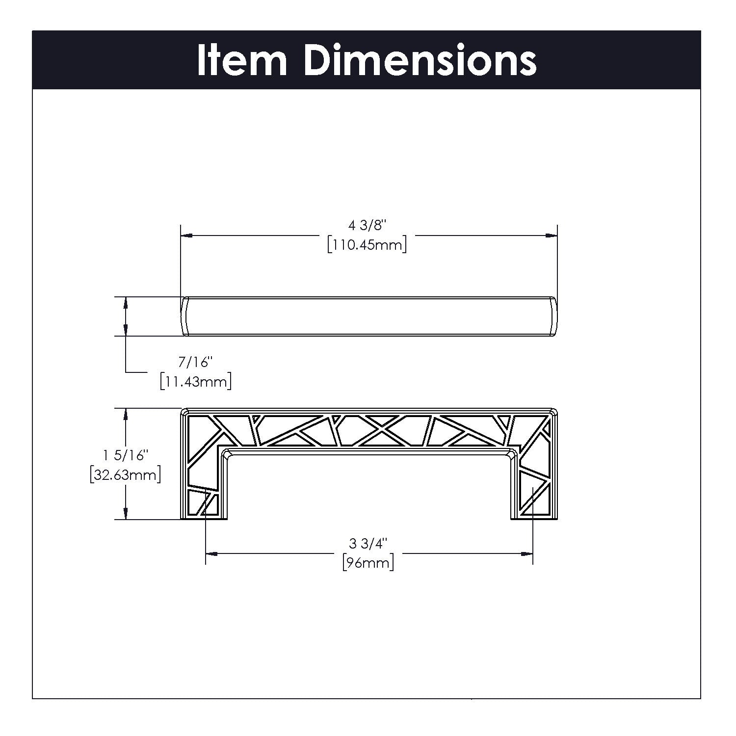Belwith 3-3/4 Inch (96mm) Center to Center Cullet Pull (B077139)
