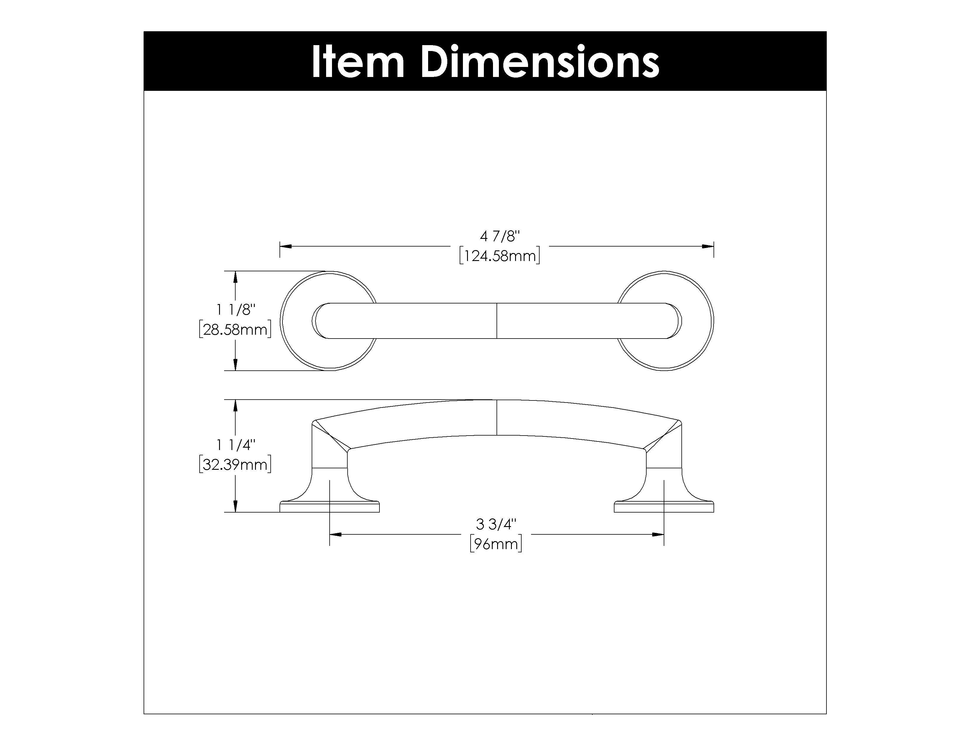 Belwith 3-3/4 Inch (96mm) Center to Center Flare Pull (B077145)