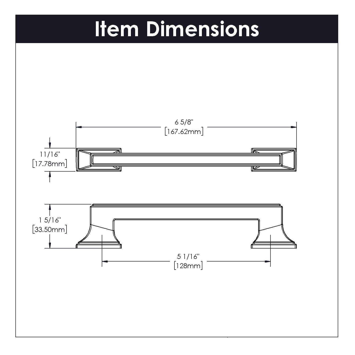 Belwith 5-1/16 Inch (128mm) Center to Center Brownstone Pull (B077462)