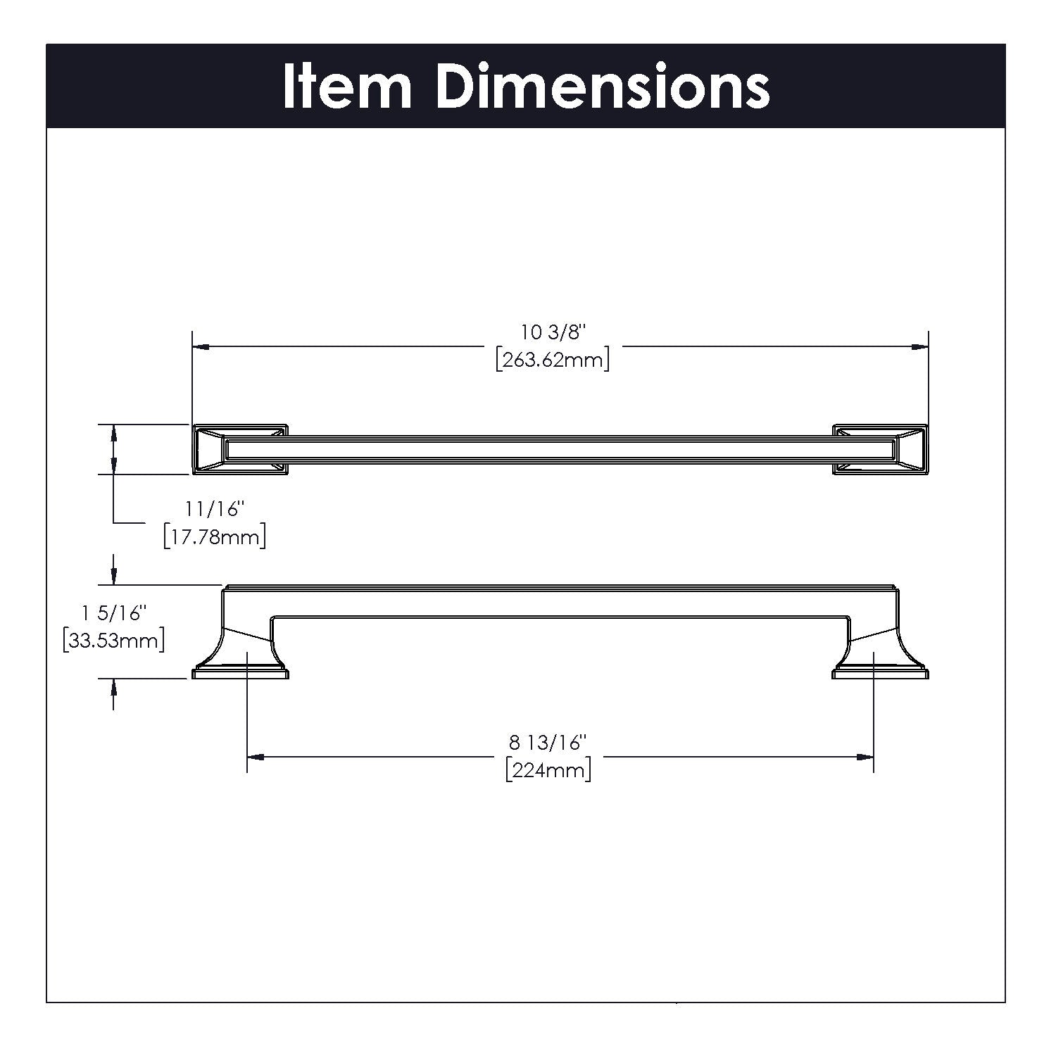 Belwith 8-13/16 Inch (224mm) Center to Center Brownstone Pull (B077464)
