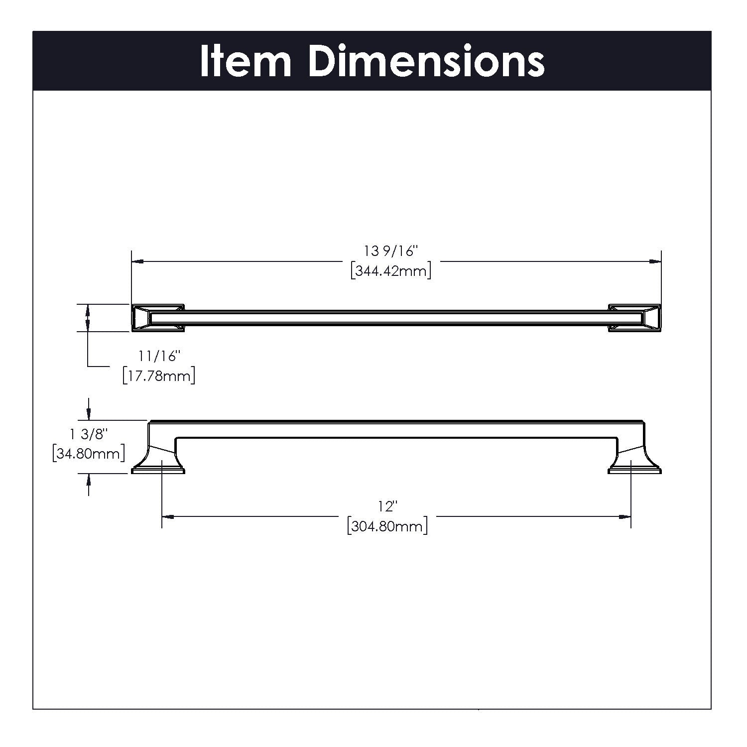 Belwith 12 Inch Center to Center Brownstone Pull (B077465)