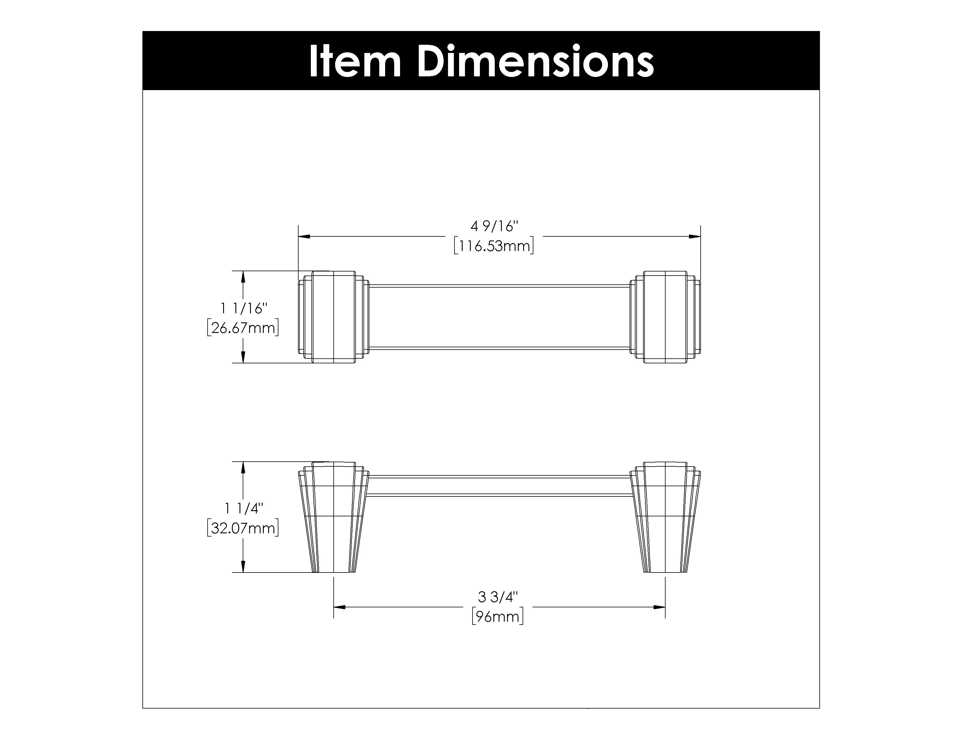 Belwith 3-3/4 Inch (96mm) Center to Center Belleclaire Pull (B077503)