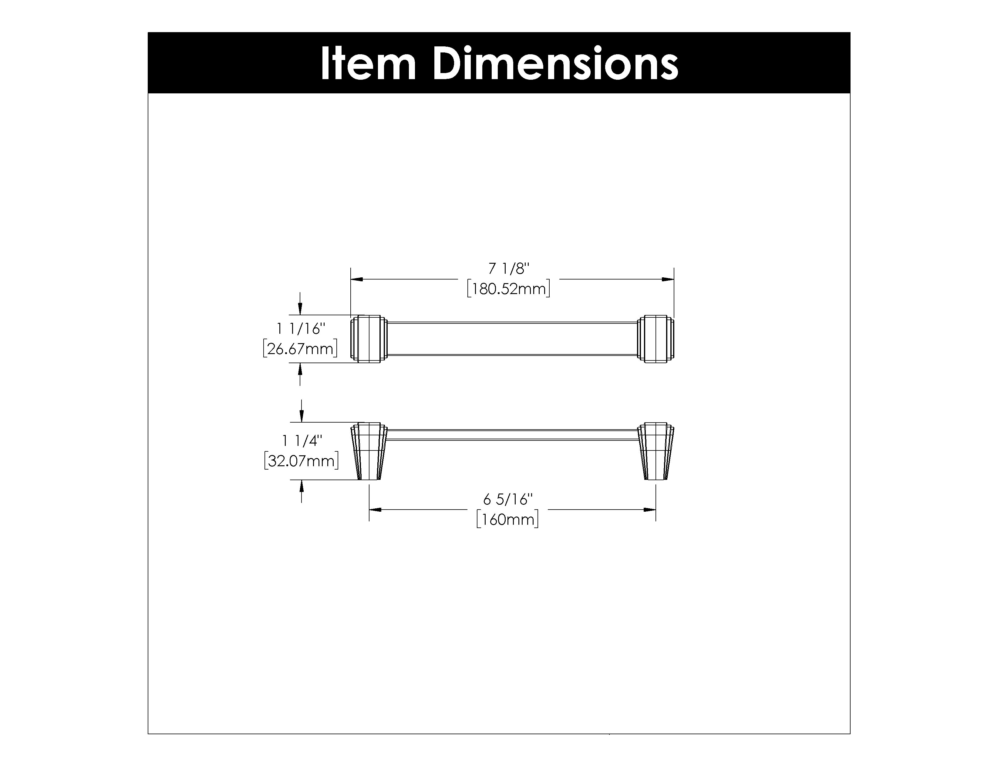 Belwith 6-5/16 Inch (160mm) Center to Center Belleclaire Pull (B077505)