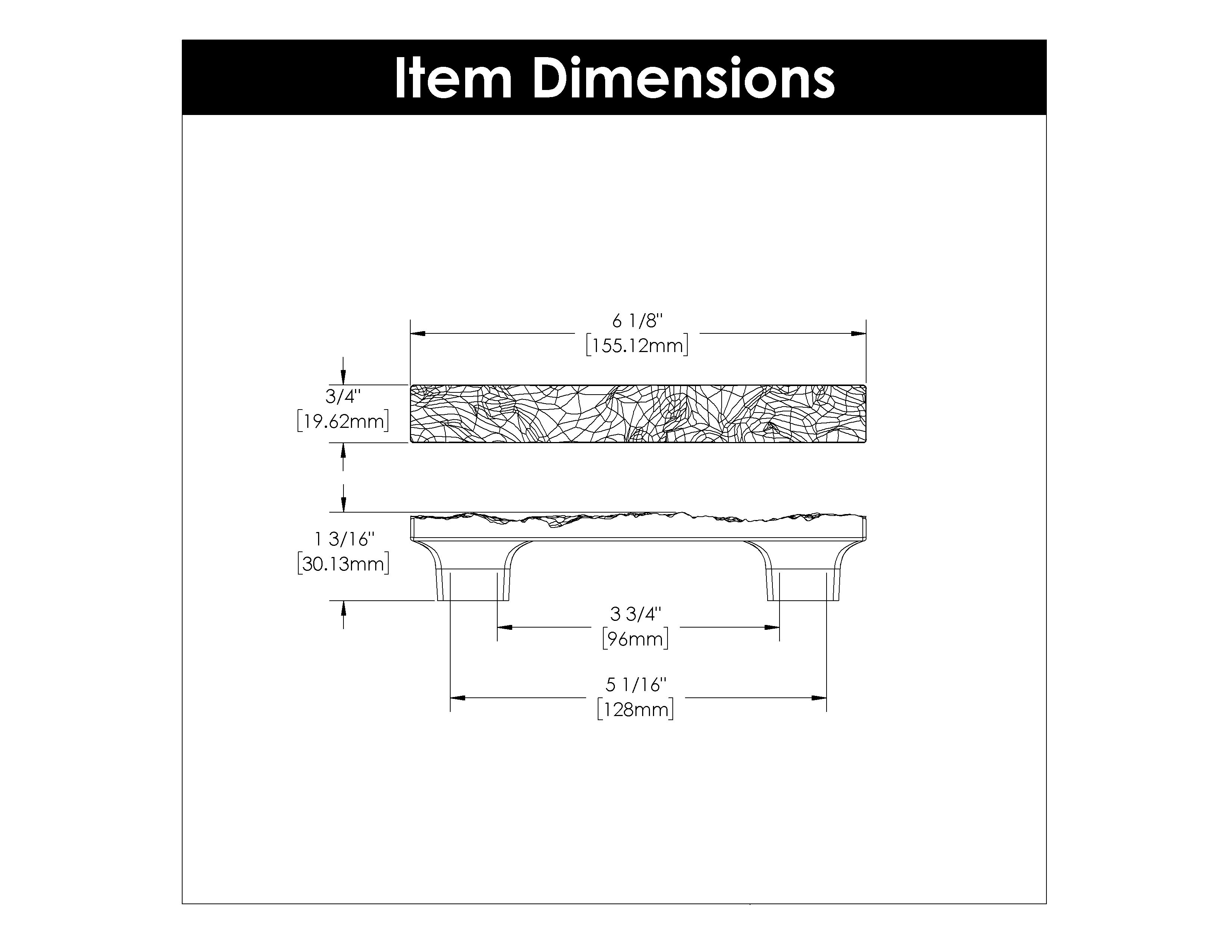 Belwith 3-3/4 Inch (96mm) & 5-1/16 Inch (128mm) Center to Center Sandrine Pull (B077514)