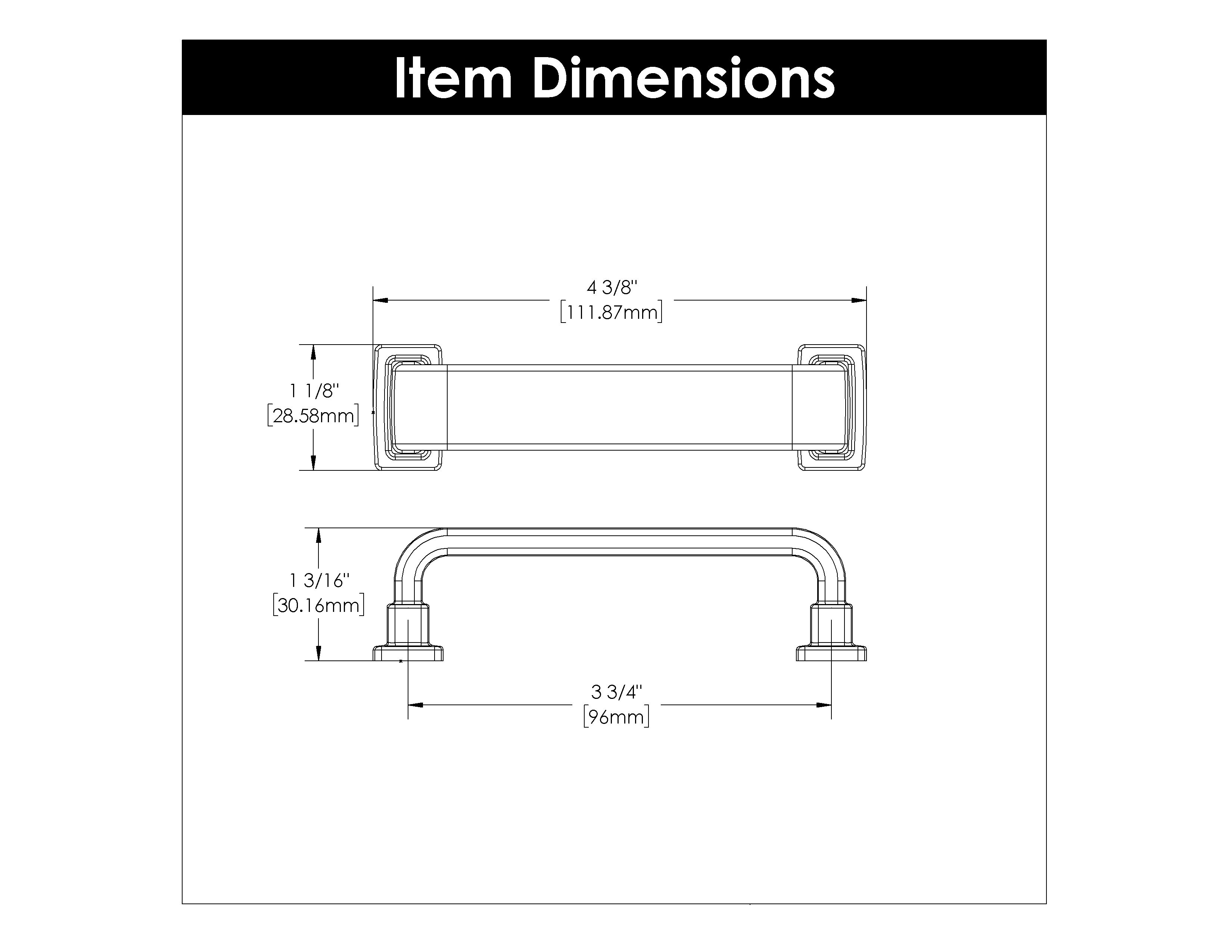 Belwith 3-3/4 Inch (96mm) Center to Center Brighton Pull (B077893)