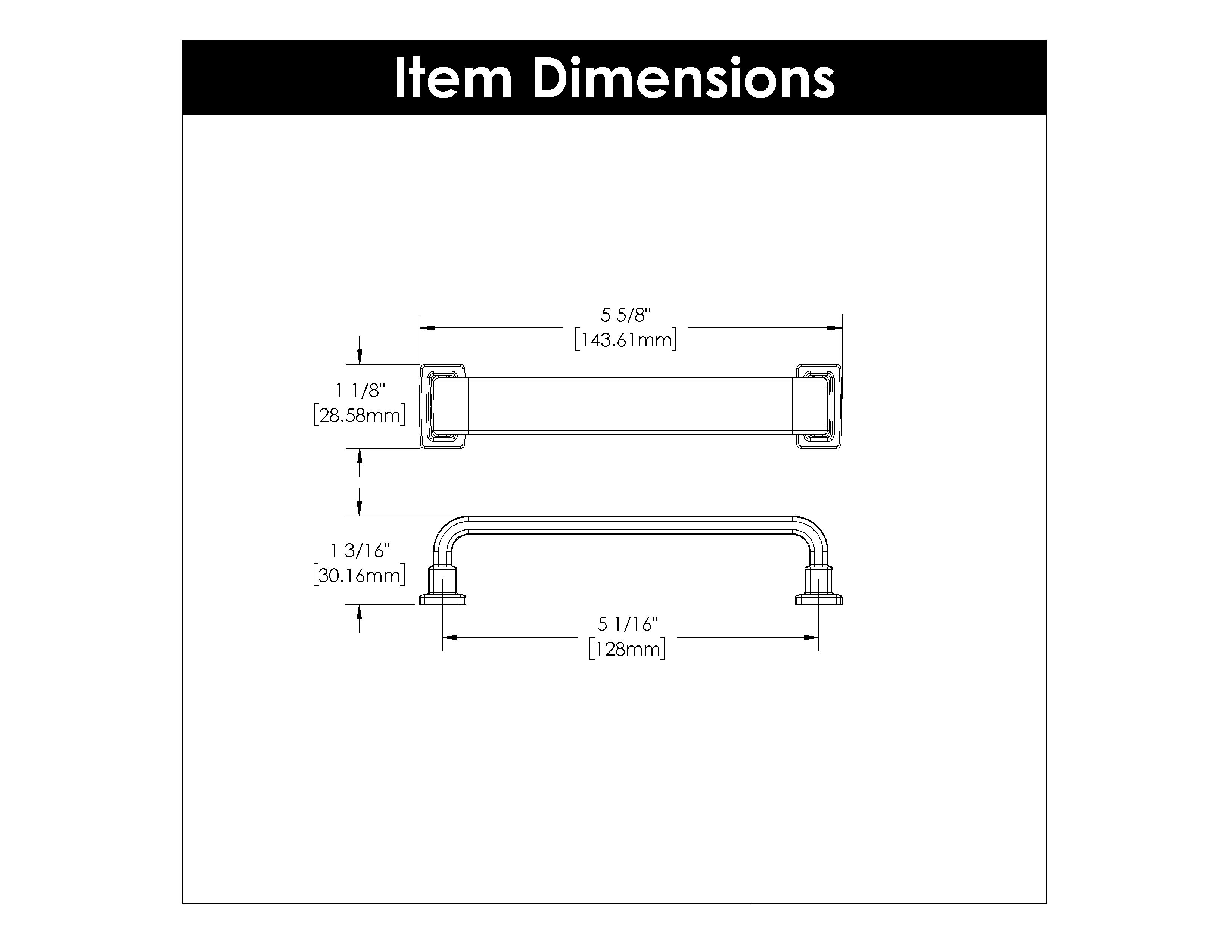 Belwith 5-1/16 Inch (128mm) Center to Center Brighton Pull (B077894)