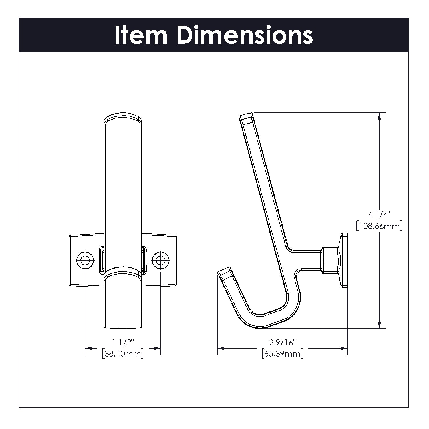 Belwith 1-1/2 Inch Center to Center Brighton Hook (B077900)