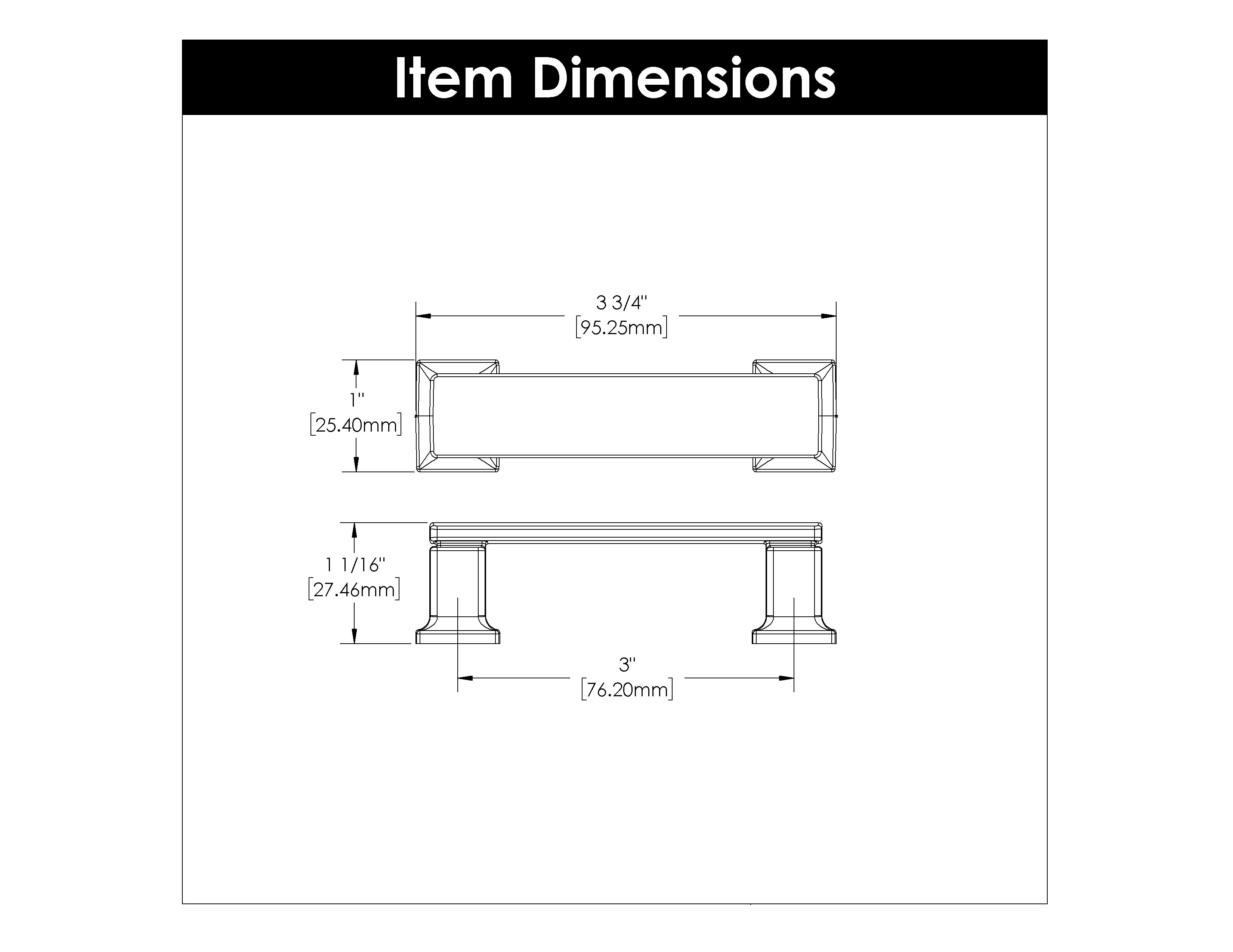 Belwith 3 Inch Center to Center Cambridge Pull (B077925)