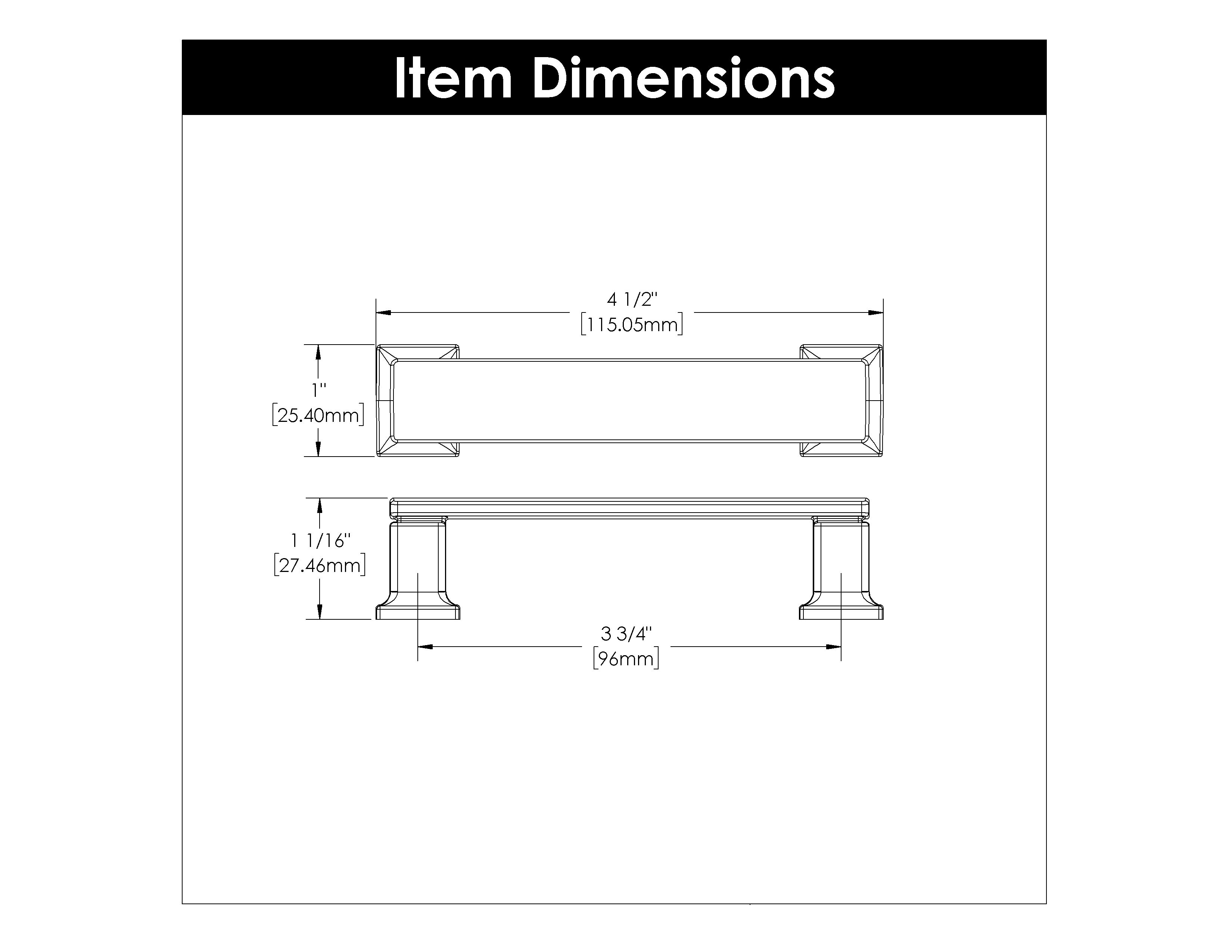 Belwith 3-3/4 Inch (96mm) Center to Center Cambridge Pull (B077926)