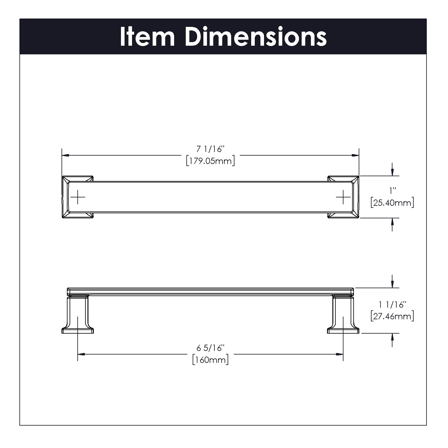 Belwith 6-5/16 Inch (160mm) Center to Center Cambridge Pull (B077928)