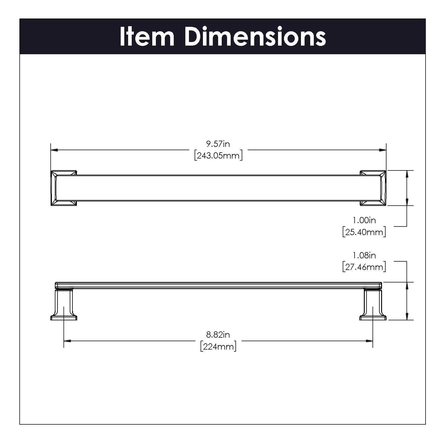 Belwith 8-13/16 Inch (224mm) Center to Center Cambridge Pull (B077930)